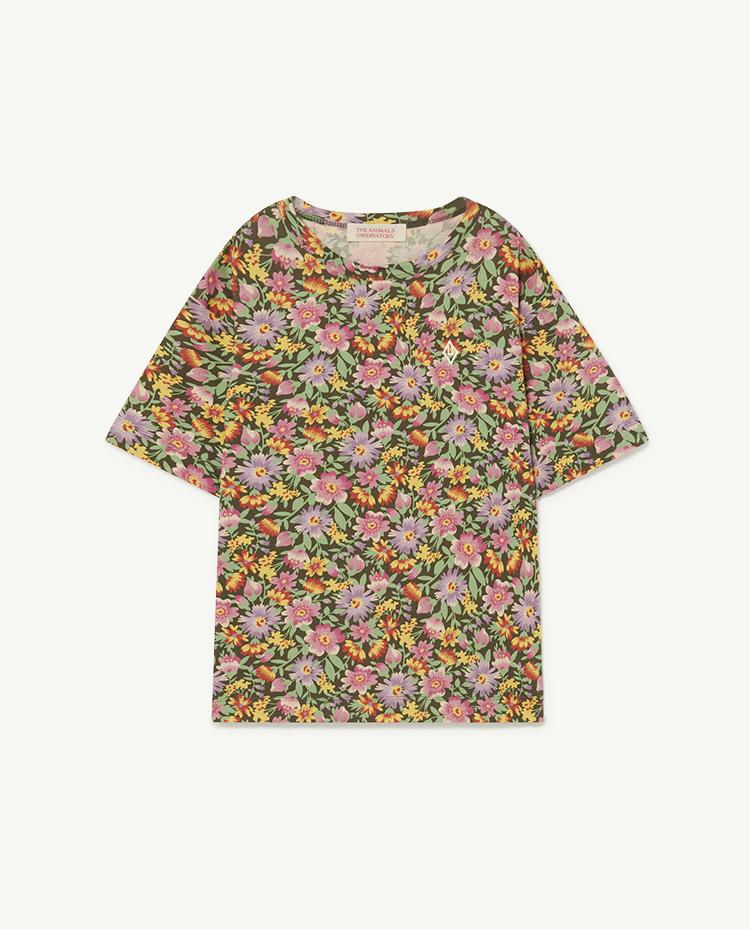 Beige Flowers Oversize T-Shirt | The Animals Observatory | The 