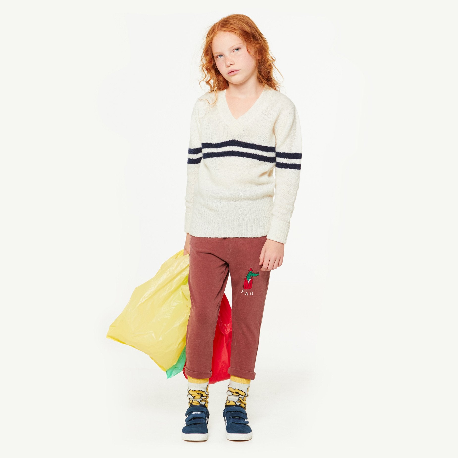 White Toucan Sweater MODEL FRONT