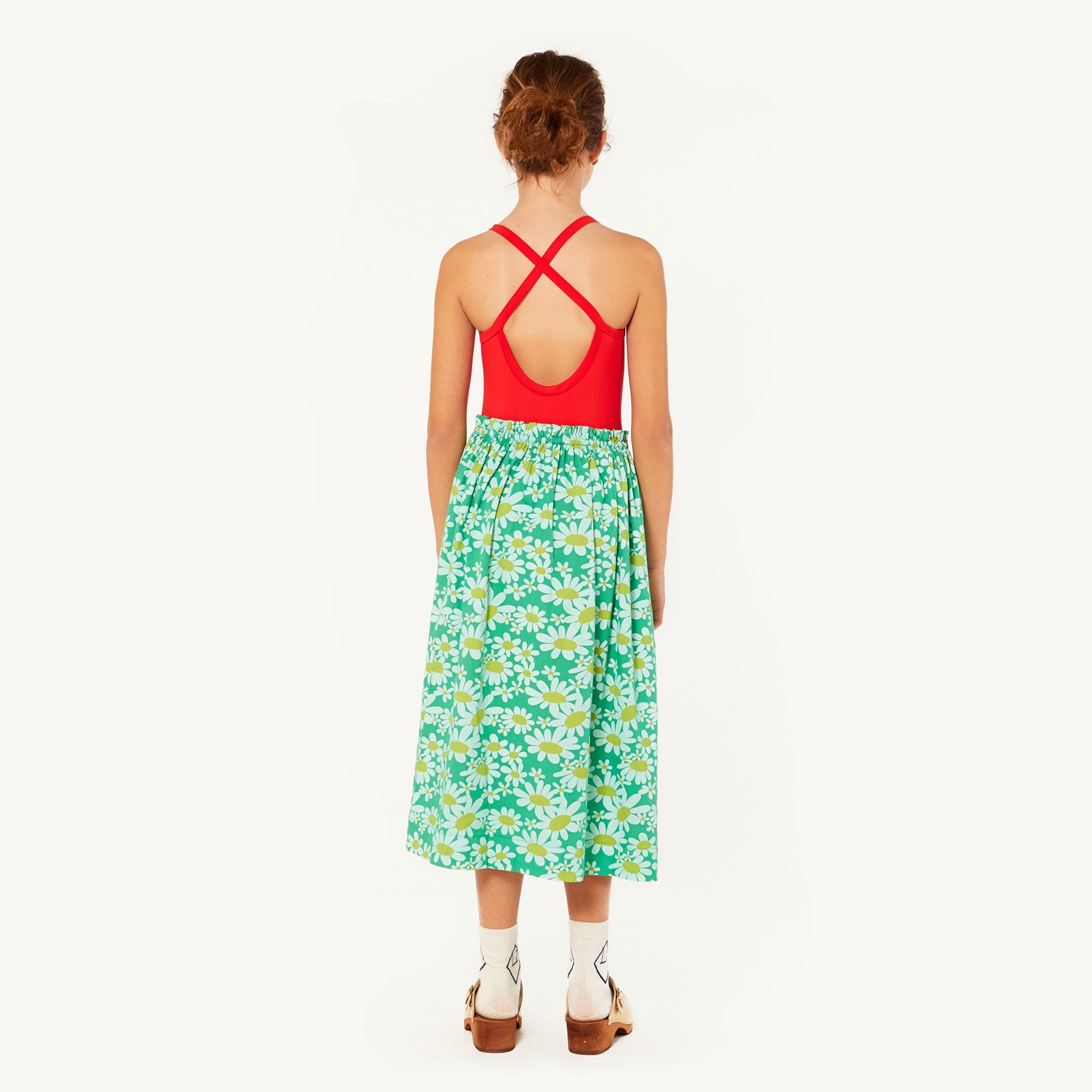 Green Blowfish Skirt MODEL BACK