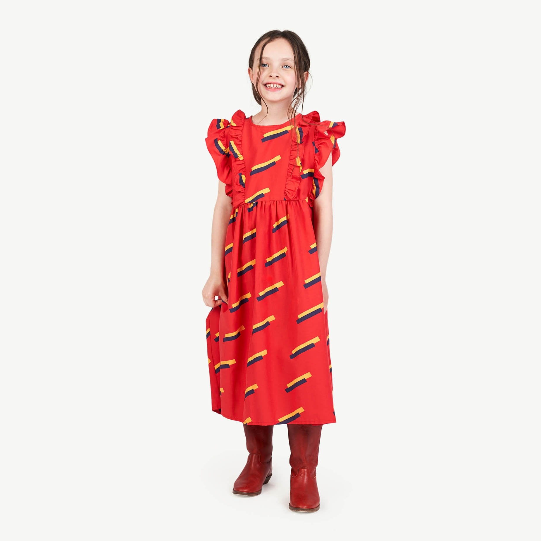 Red 80's Otter Dress MODEL FRONT