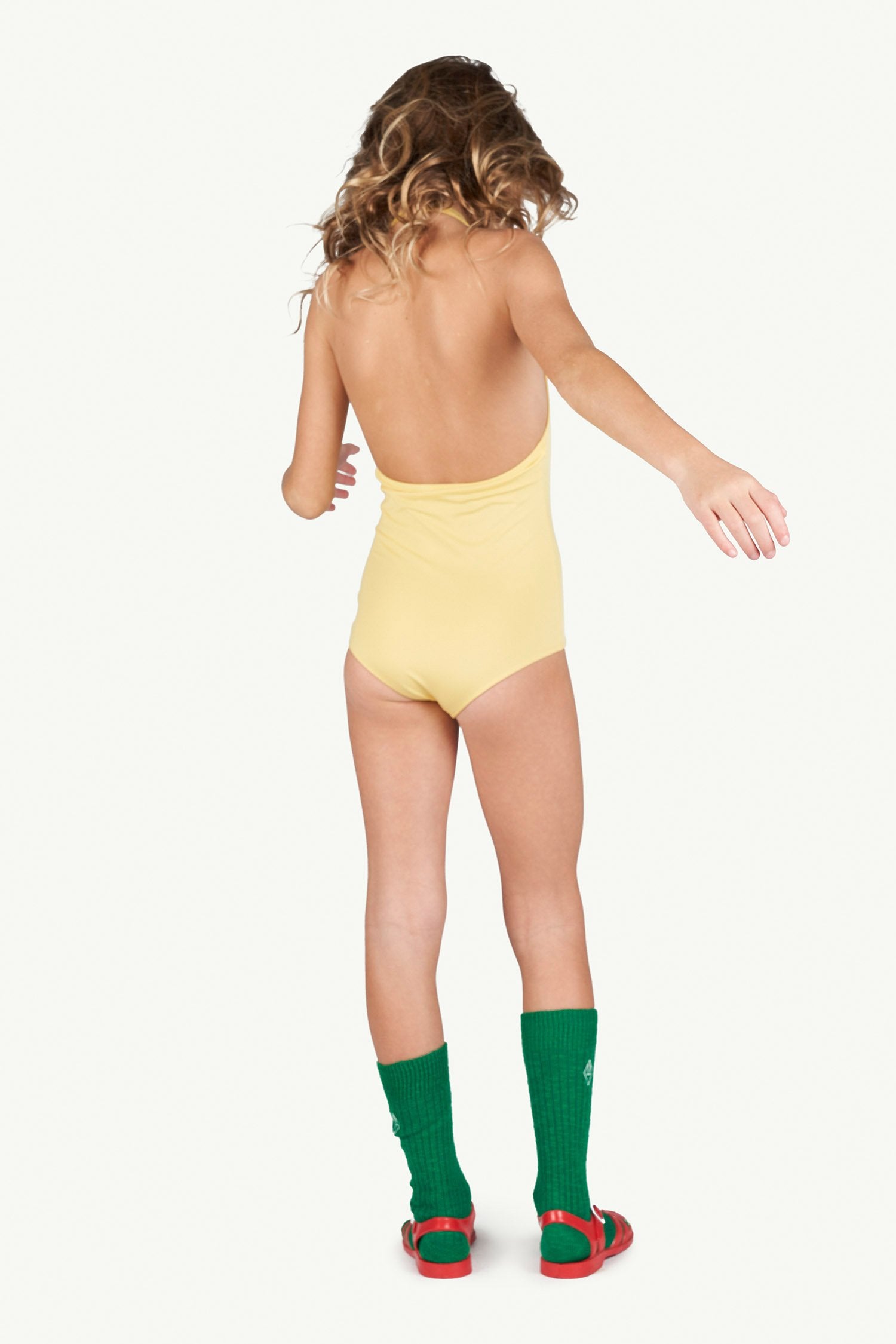 Yellow Fish Swimsuit MODEL BACK