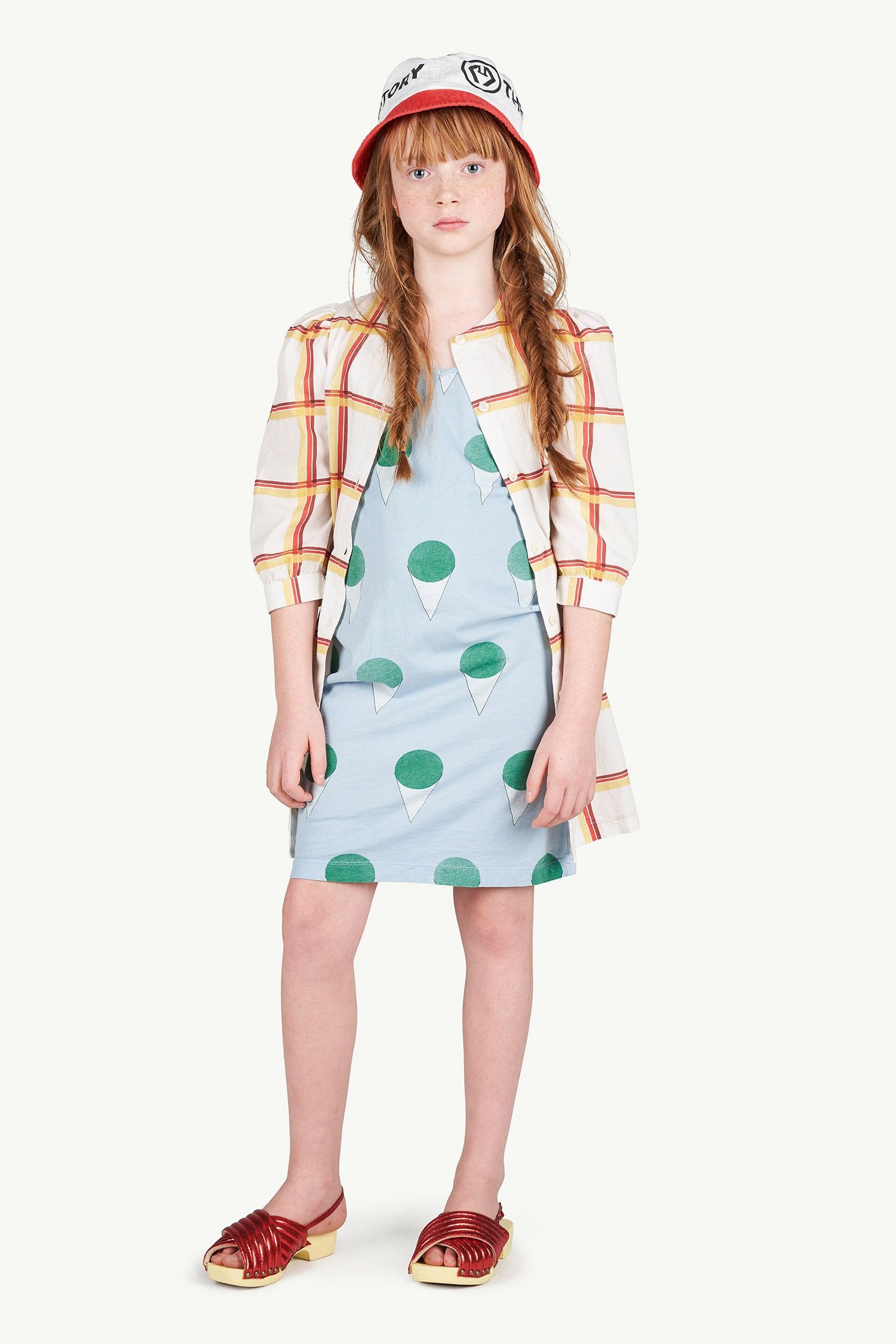 Checkered Tortoise Dress MODEL FRONT