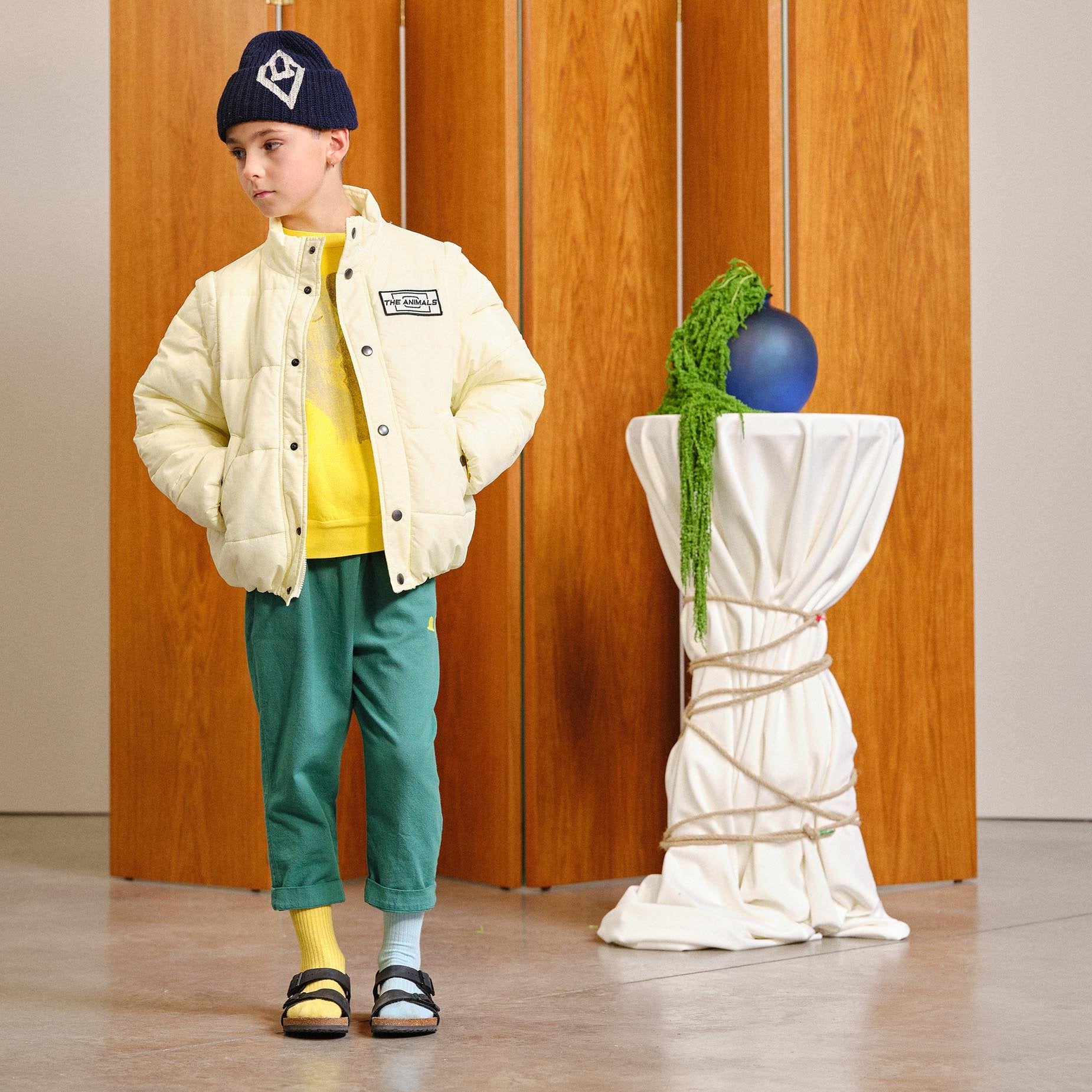 Green Hat Elephant Trousers MODEL FRONT