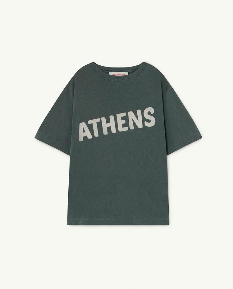 Deep Green Athens Rooster Oversize T-Shirt COVER