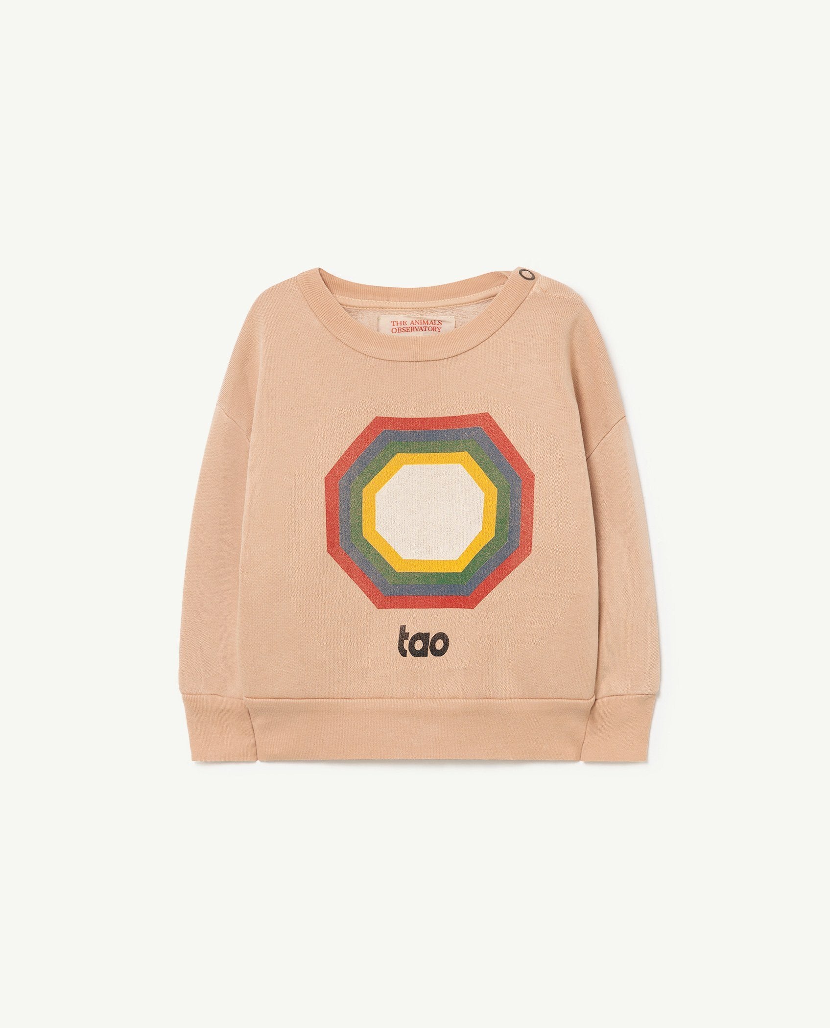 Soft Pink Octogon Bear Baby Sweatshirt PRODUCT FRONT