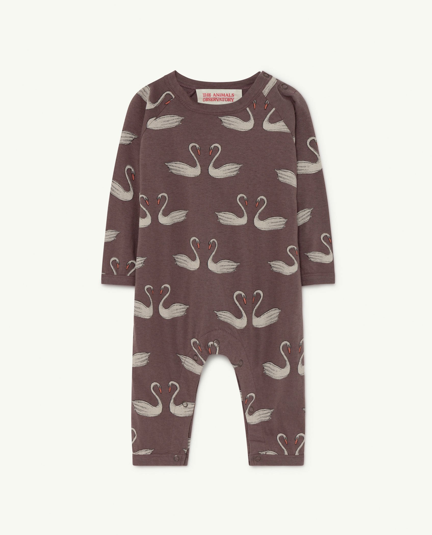 Deep Brown Swans Owl Baby Pyjama PRODUCT FRONT