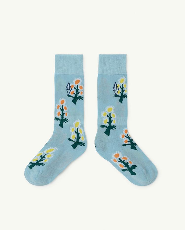 Soft Blue Logo Hen Socks COVER