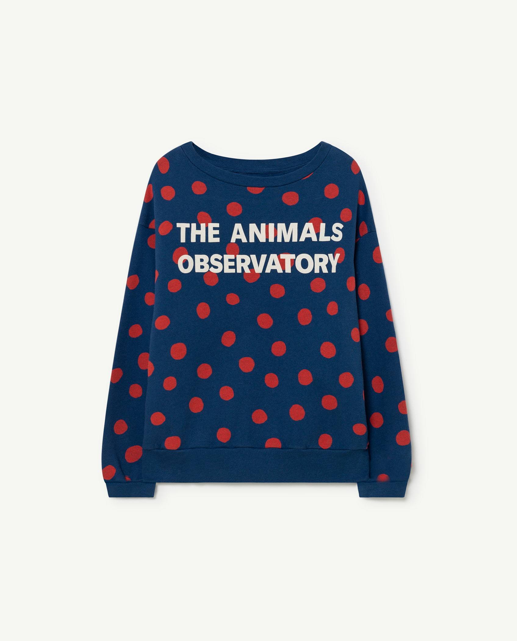 Recycled Blue Red Dots Bear Sweatshirt PRODUCT FRONT