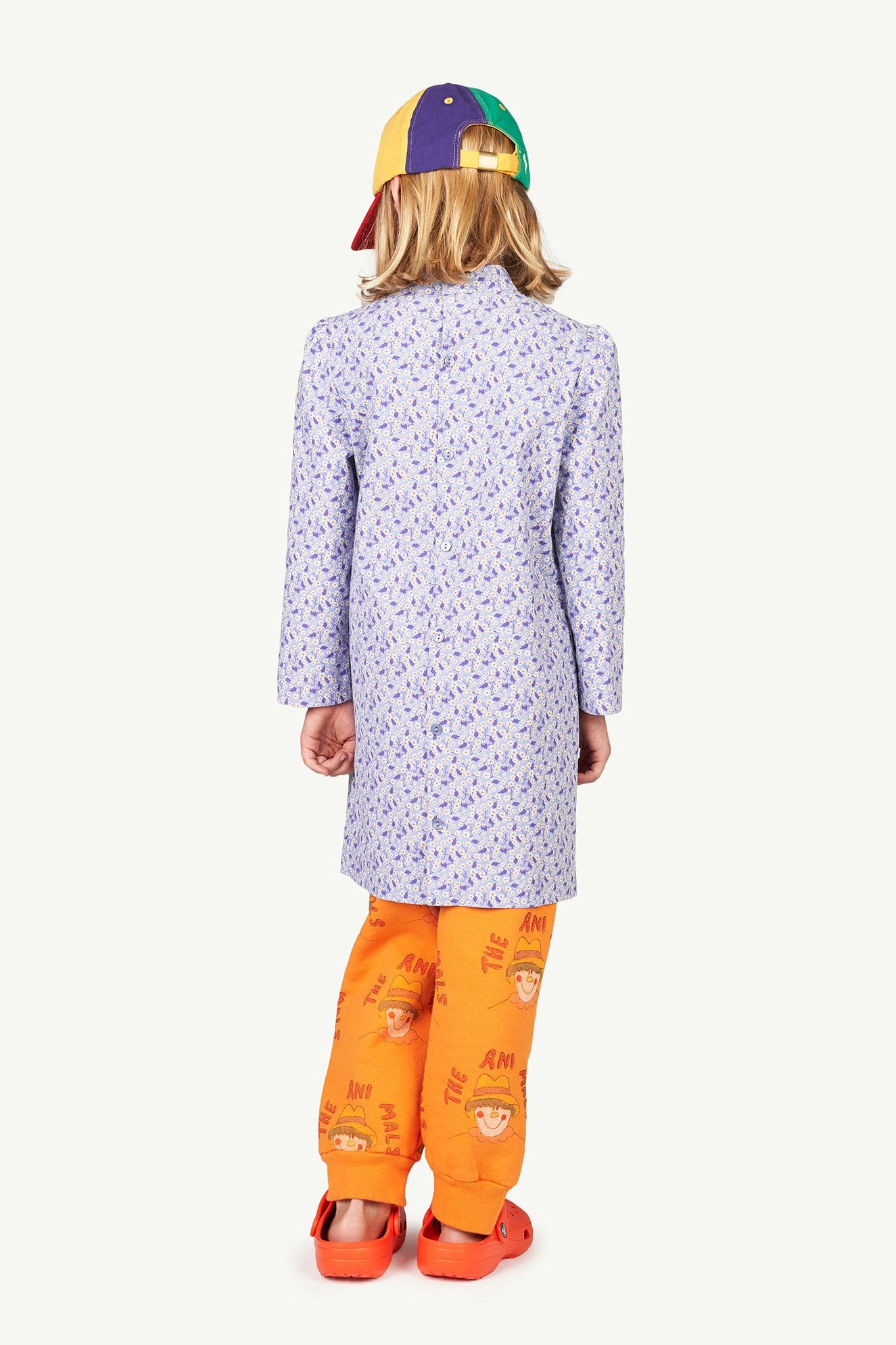 Orange Panther Kids Pants MODEL BACK