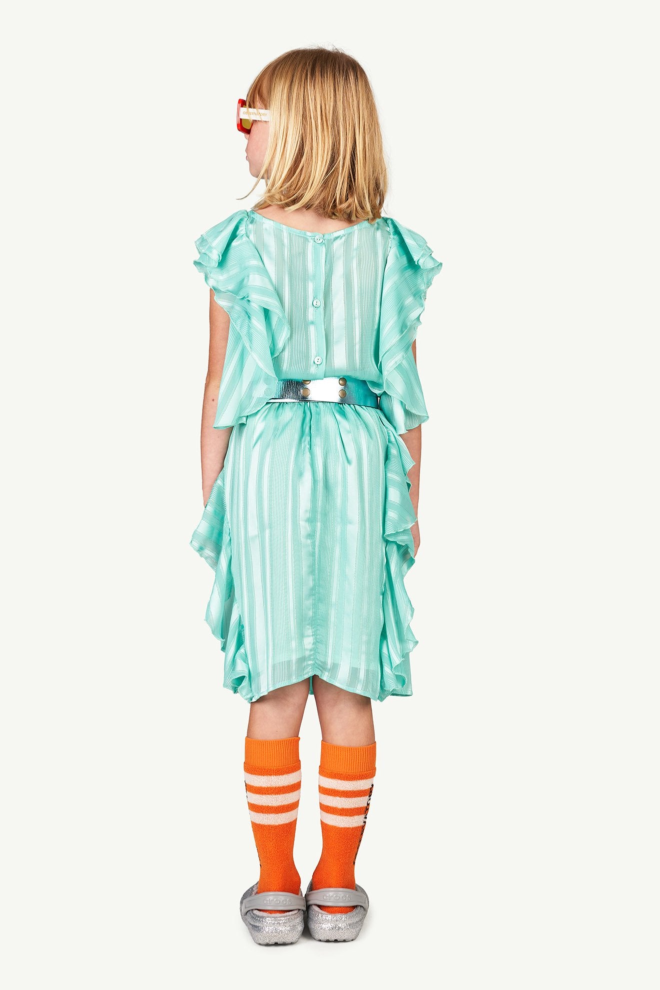 Green Jellyfish Kids Skirt MODEL BACK