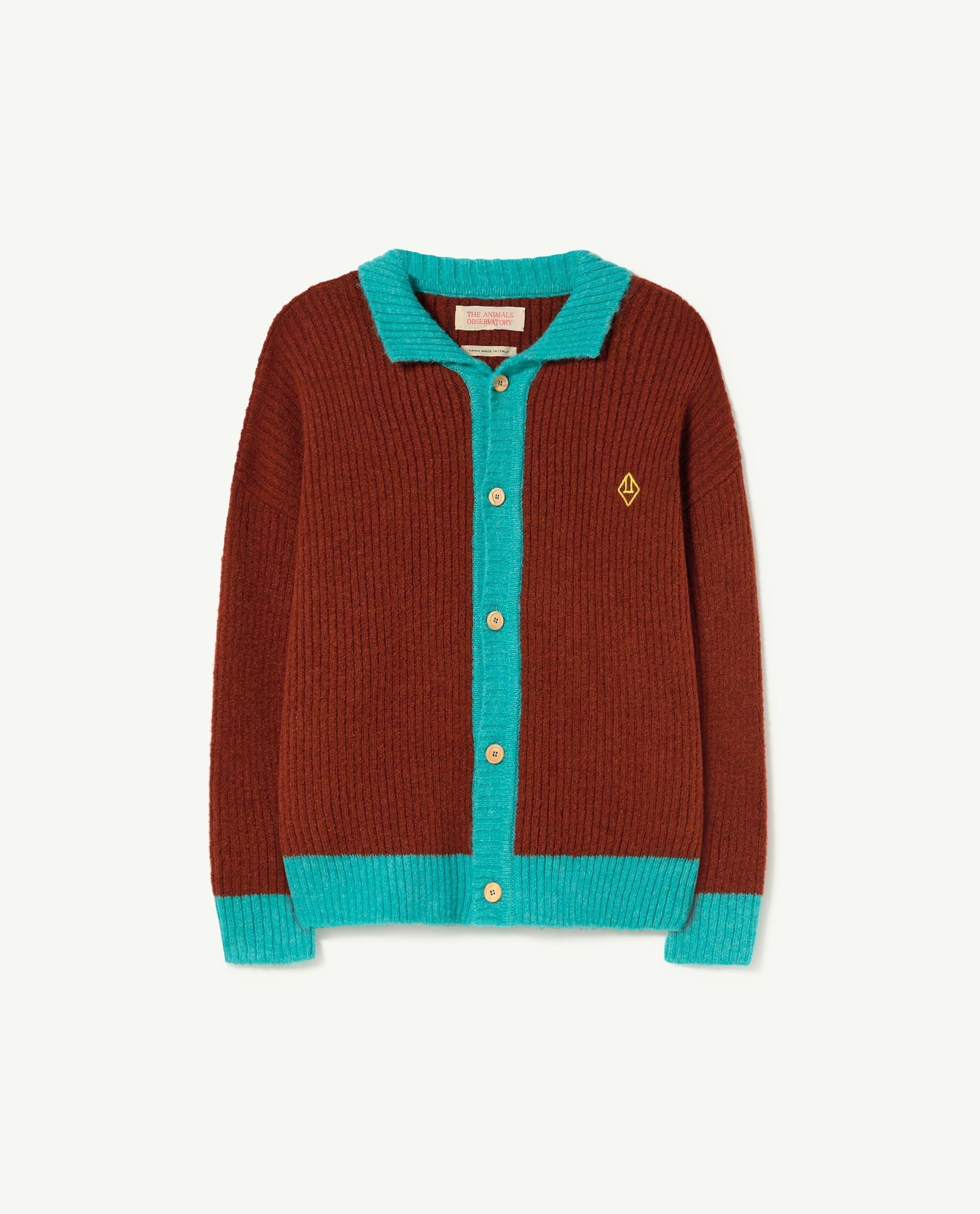 Bicolor Brown Toucan Cardigan PRODUCT FRONT