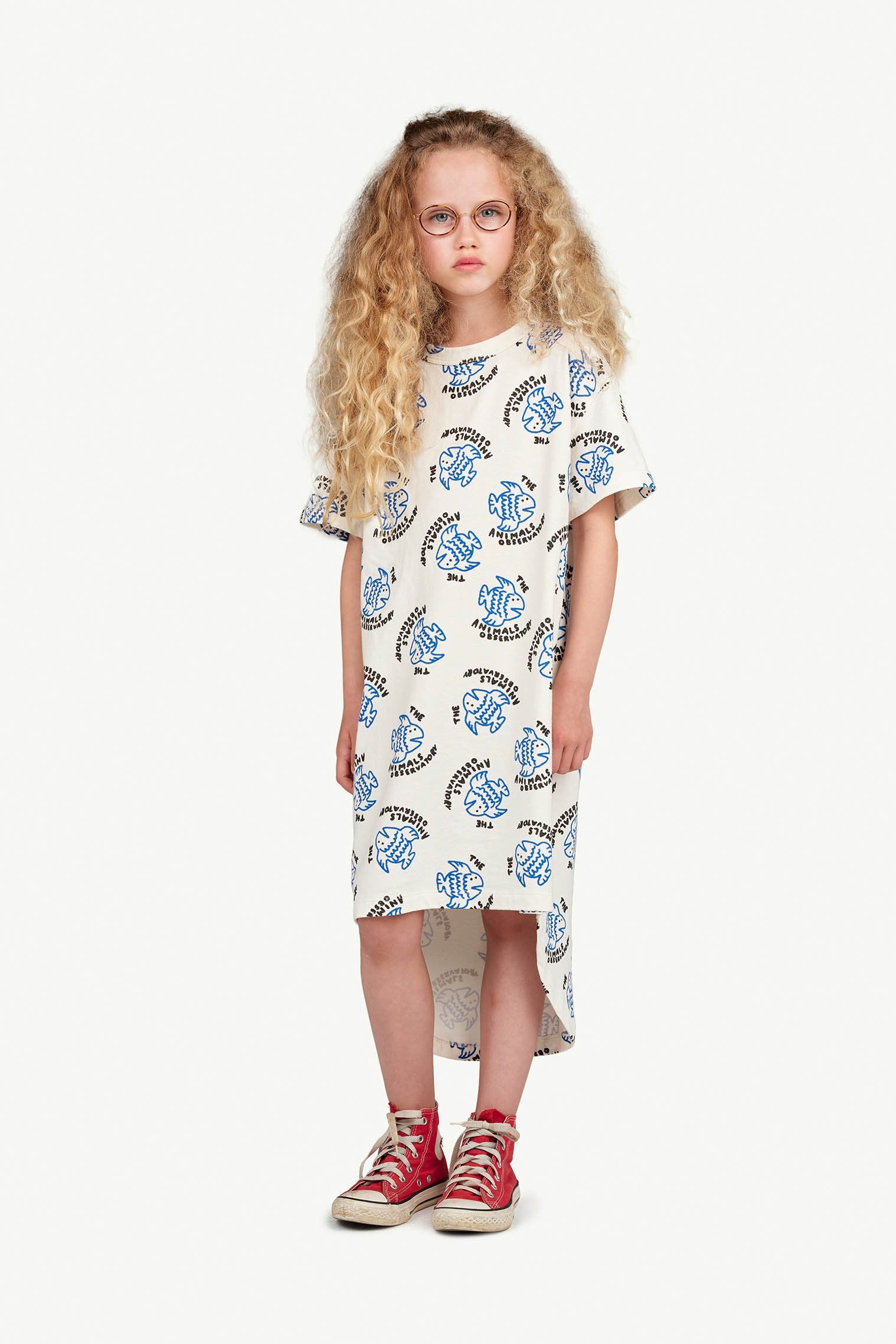 White Fish Relaxed Hare Dress MODEL FRONT