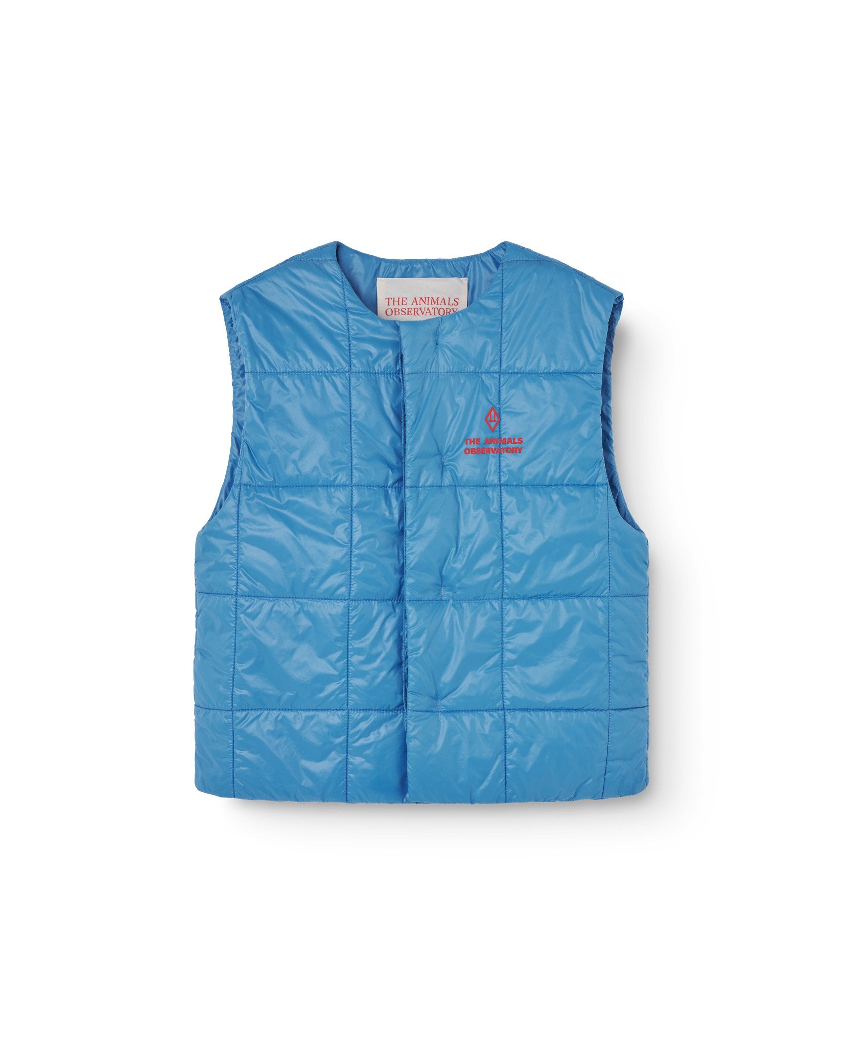 Soft Blue Graffiti Hog Padded Vest PRODUCT FRONT