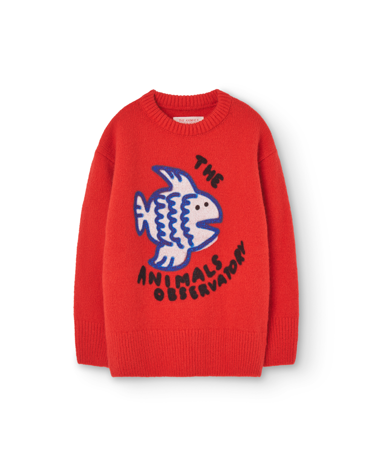 Red Fish Bull Sweater