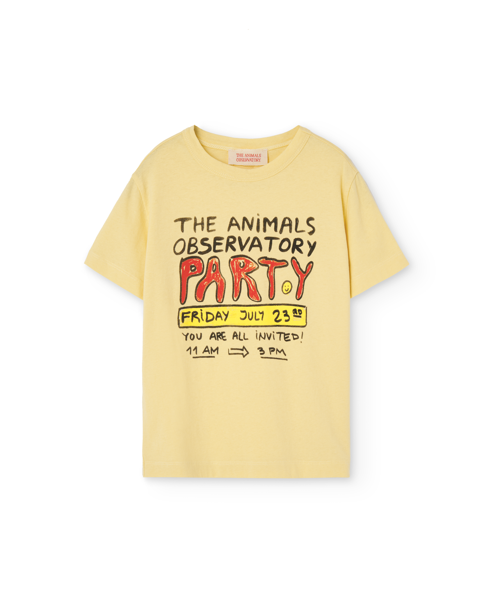 Cream Yellow Party Rooster T-Shirt PRODUCT FRONT