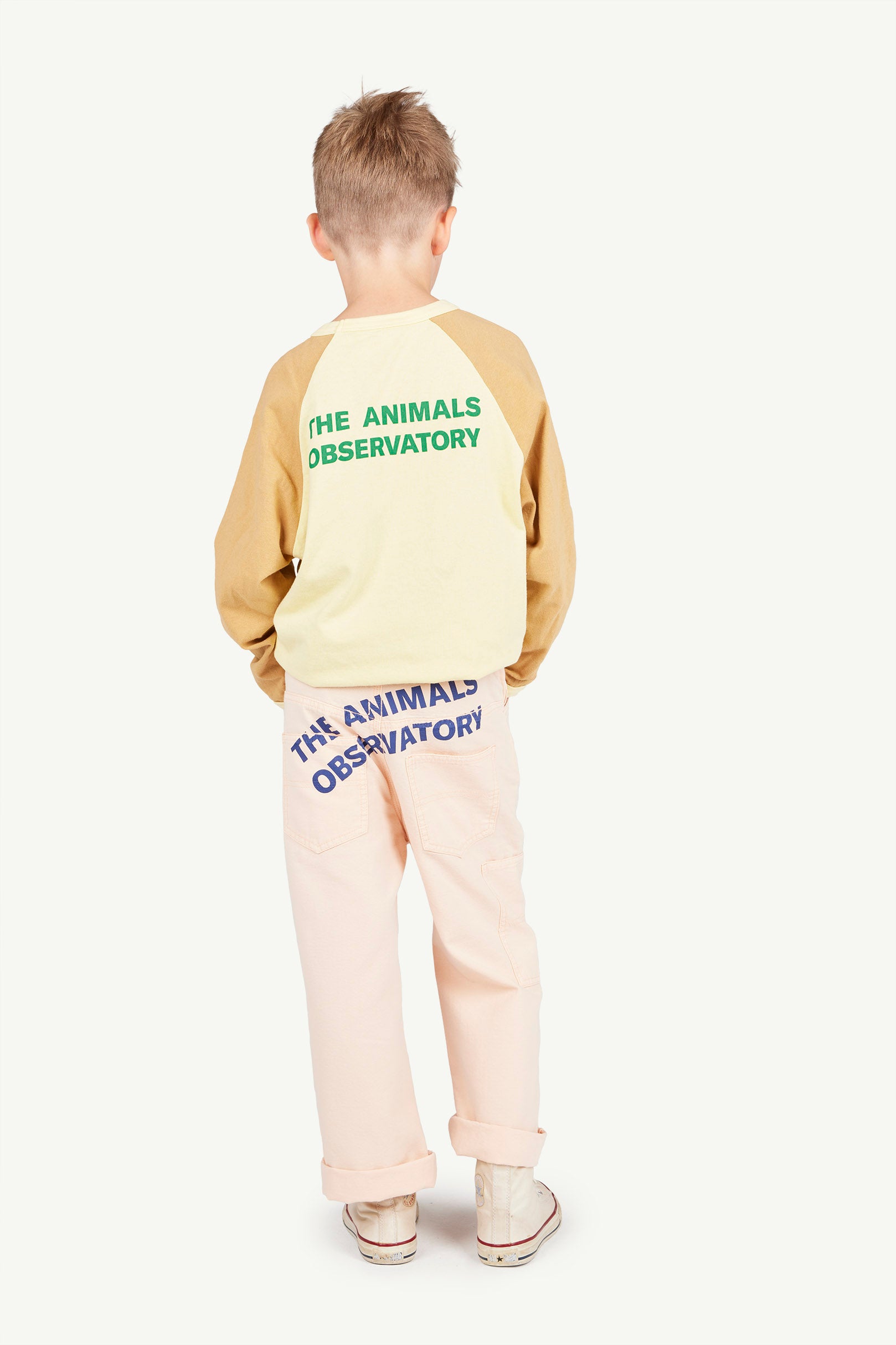 Cream Yellow Anteater Long Sleeve T-Shirt MODEL BACK