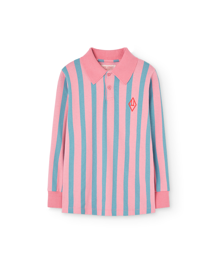 Pink Stripes Eel Polo Shirt COVER