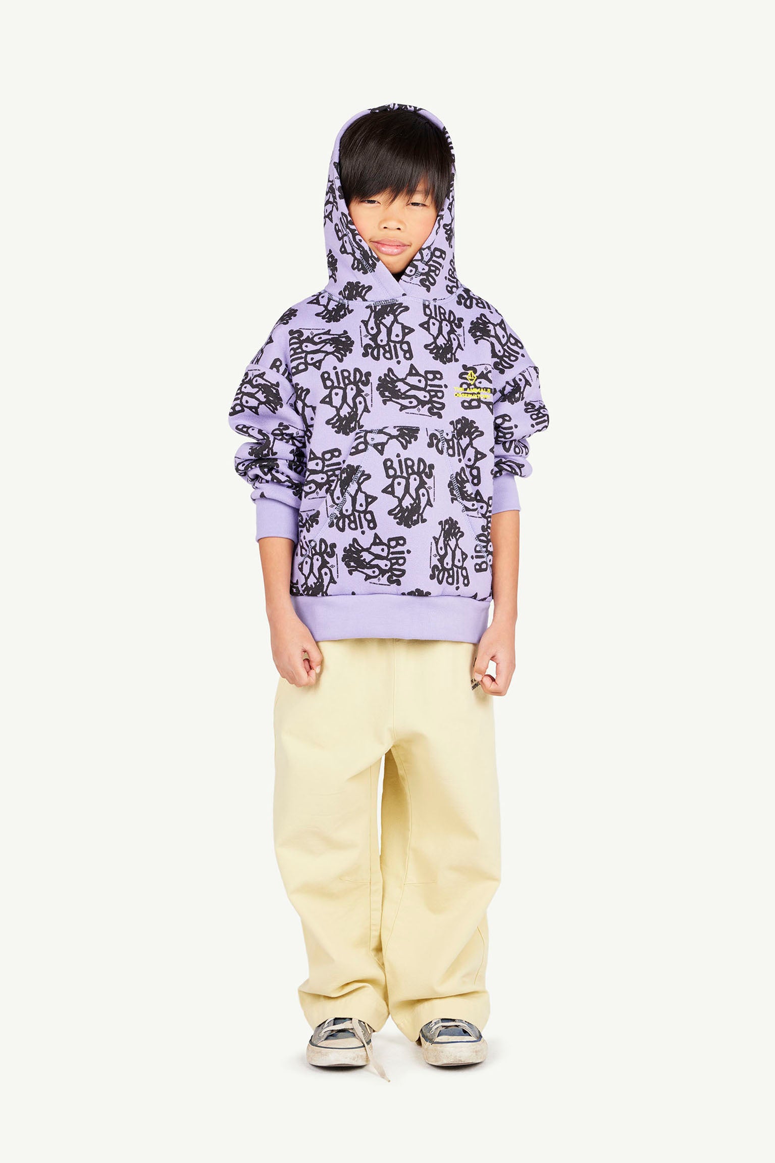 Purple Flock Beaver Hoodie MODEL FRONT