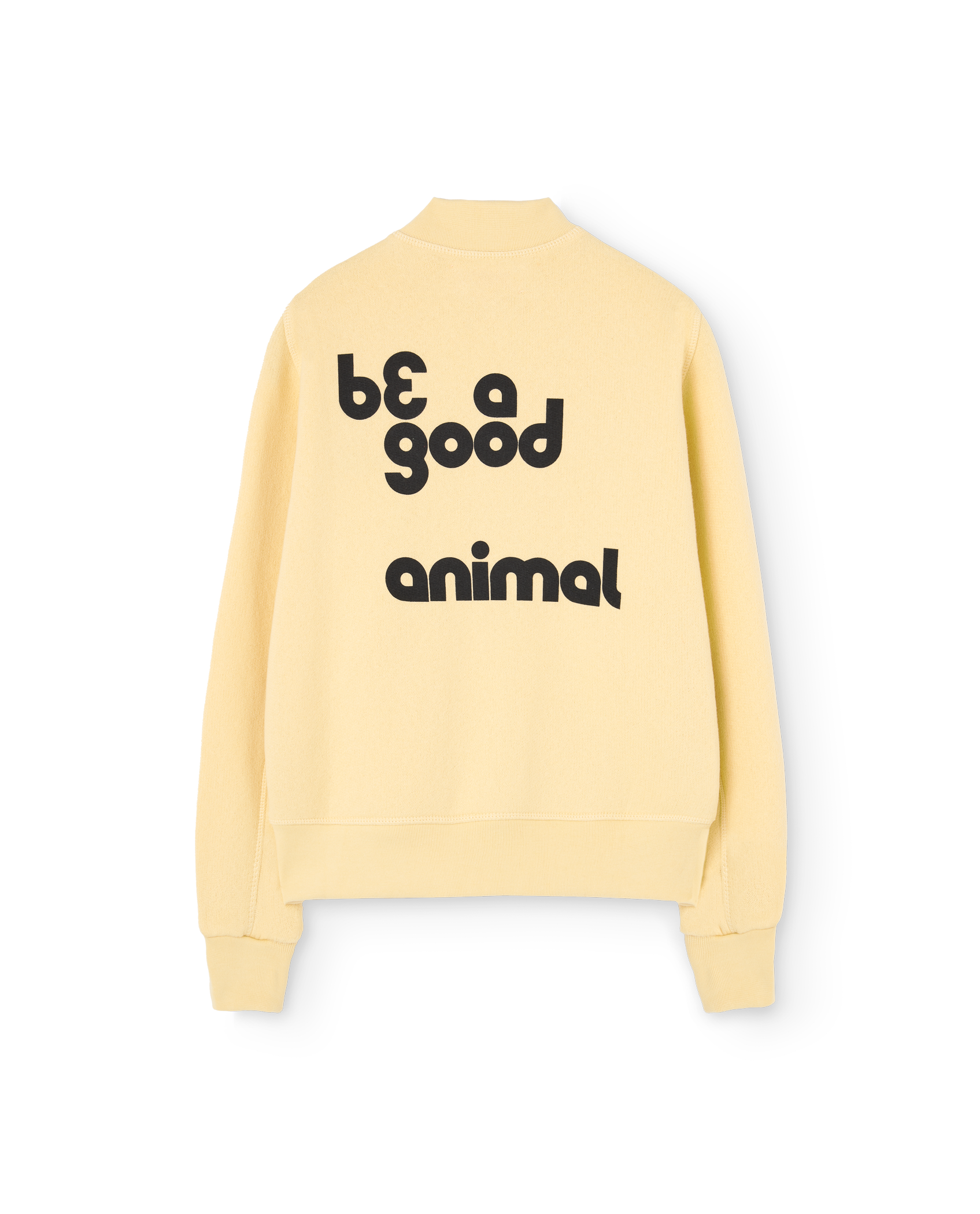 Cream Yellow Zebra Full-Zip Sweatshirt PRODUCT BACK