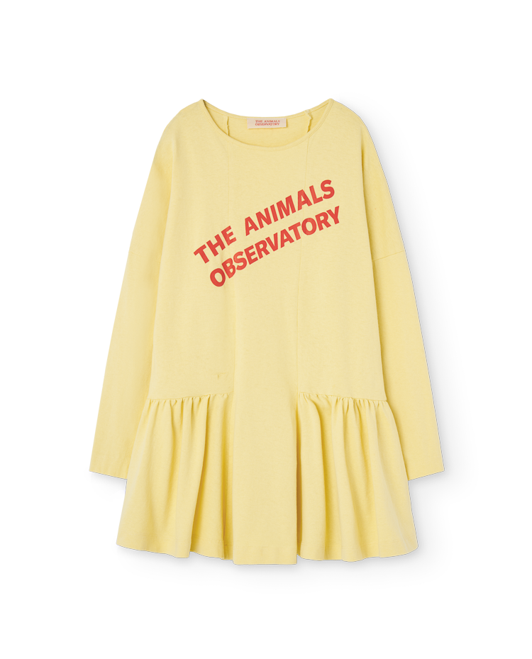 Cream Yellow Animals Long Walrus Dress COVER