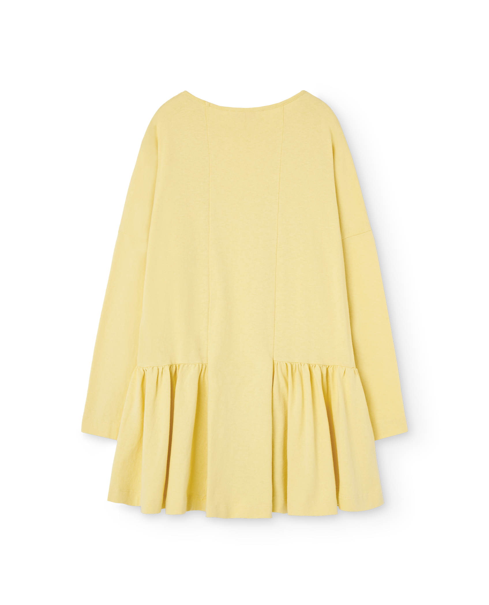 Cream Yellow Animals Long Walrus Dress PRODUCT BACK