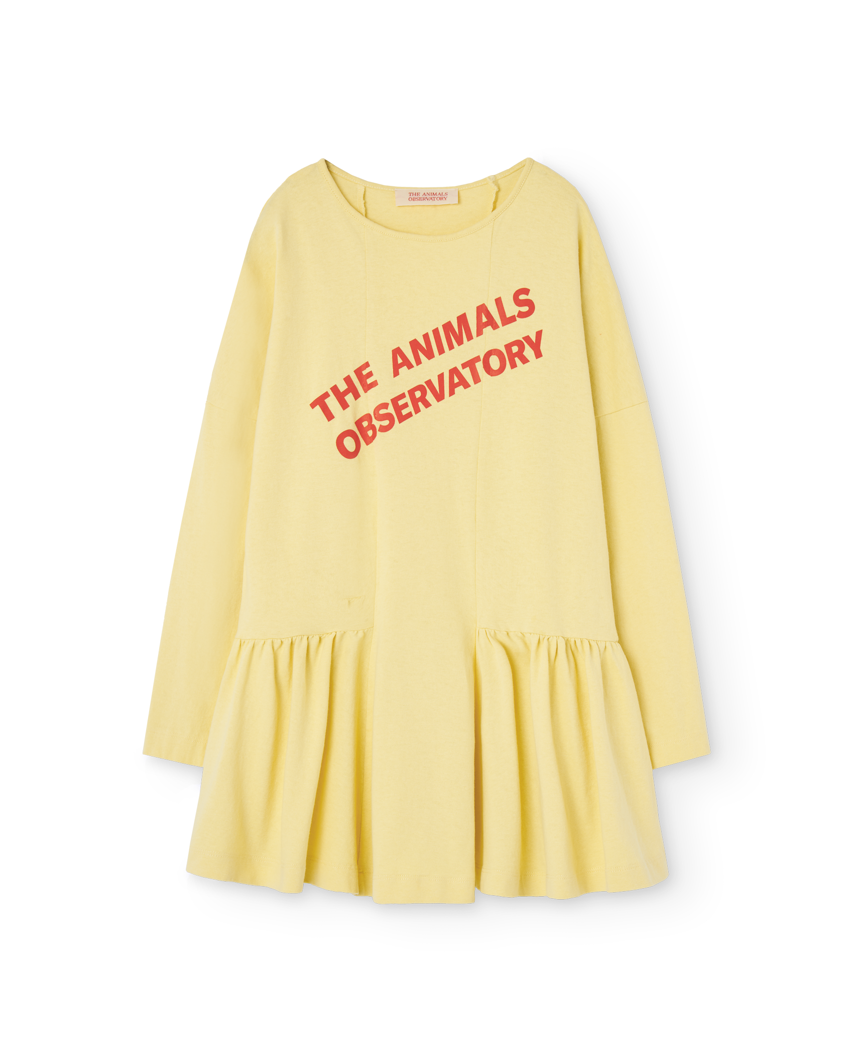 Cream Yellow Animals Long Walrus Dress PRODUCT FRONT