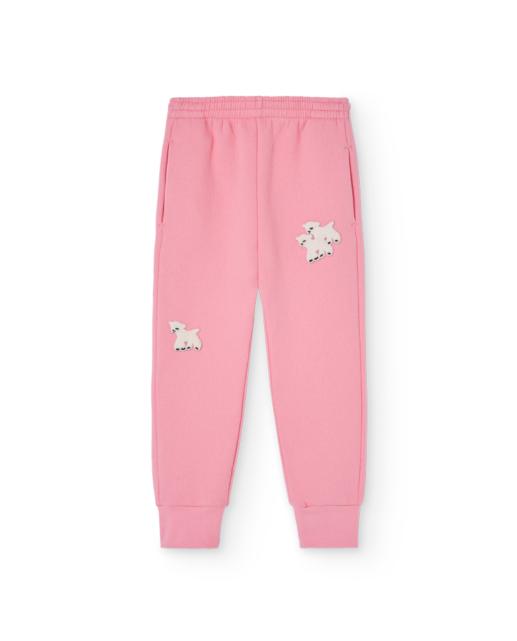 Pink Sheep Patch Panther Sweatpants COVER