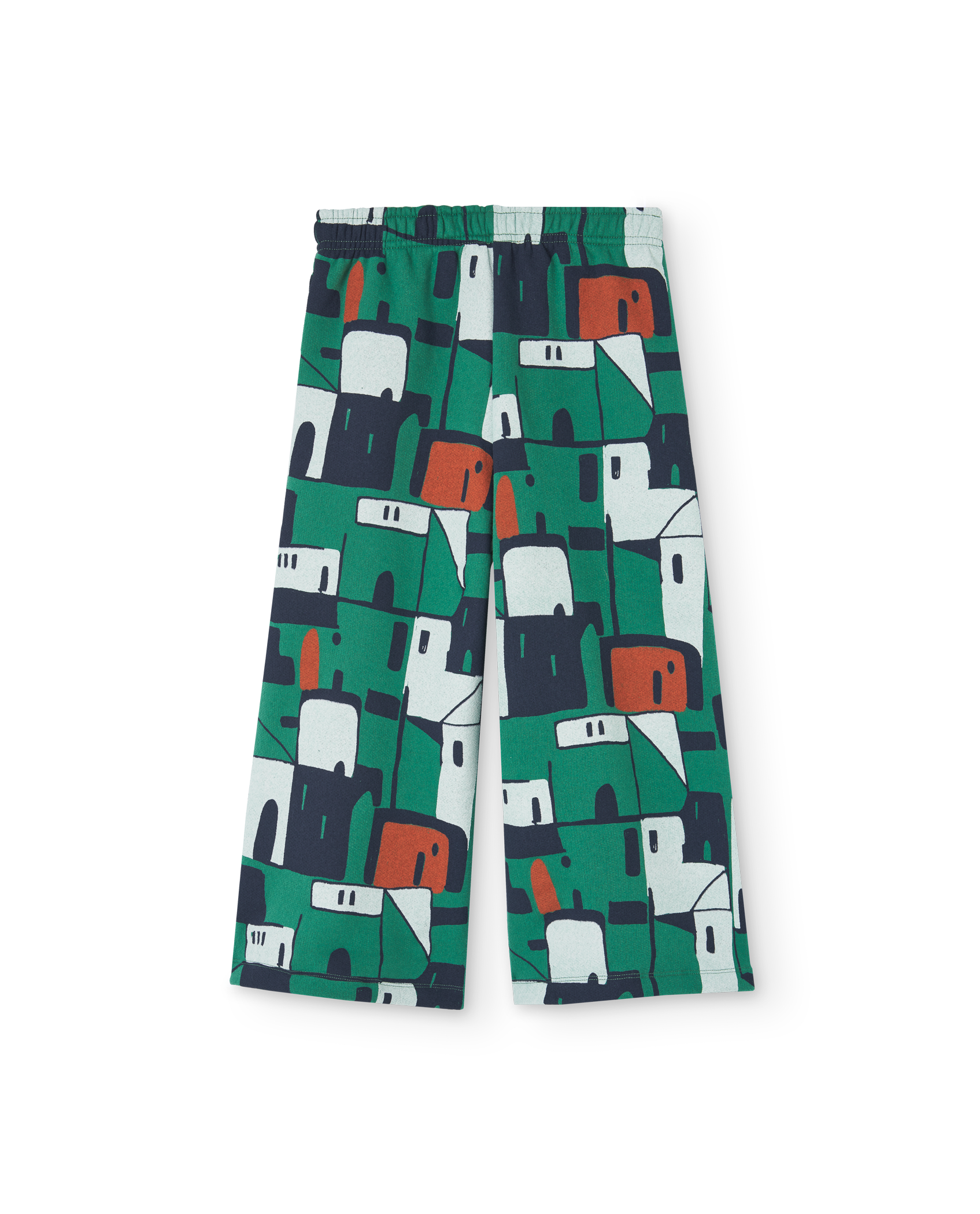 Green Palazzo Platypus Pants PRODUCT BACK