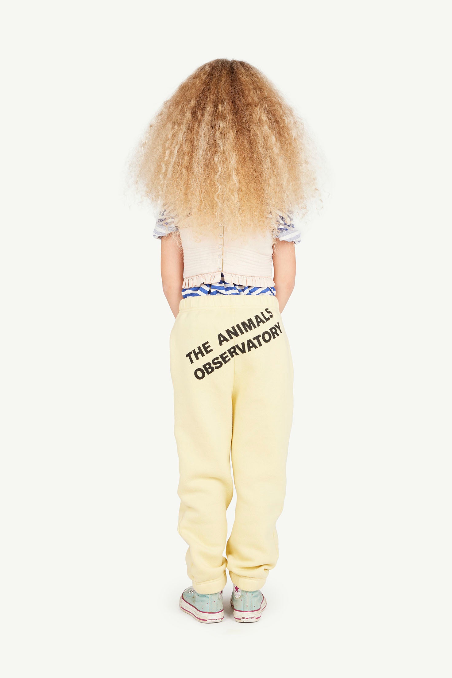 Cream Yellow Symbol Dromedary Sweatpants MODEL BACK