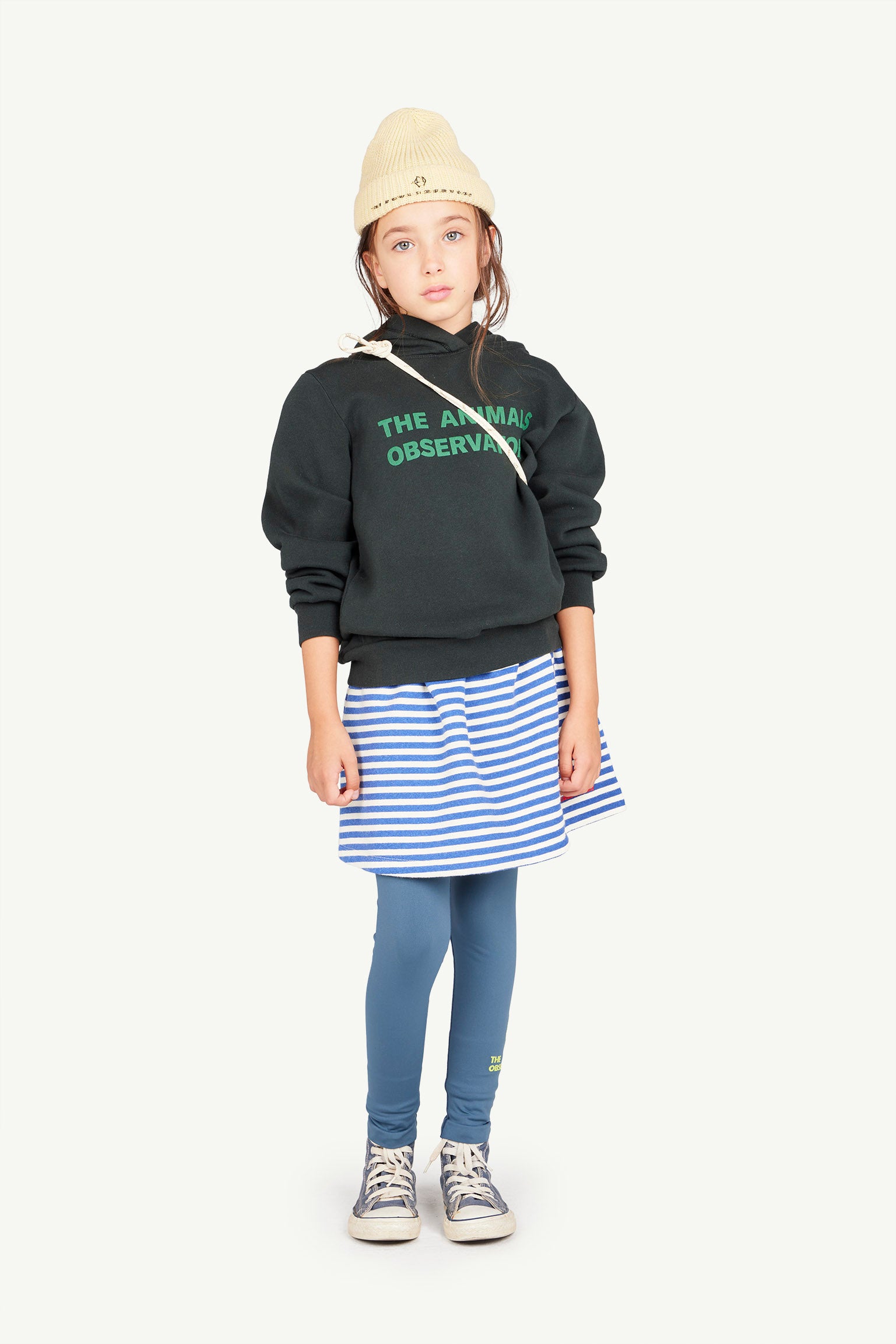 Blue Stripes Wombat Skirt MODEL FRONT