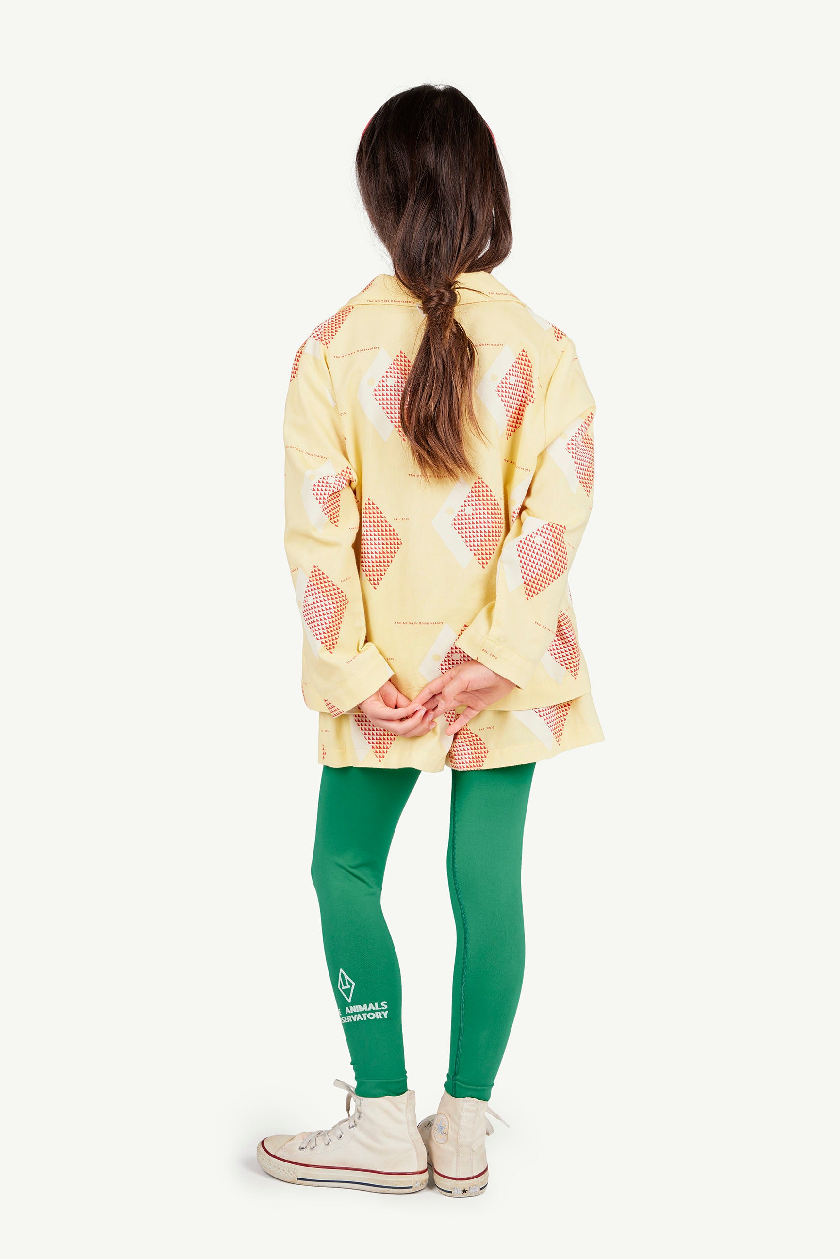 Green Alligator Leggings MODEL BACK