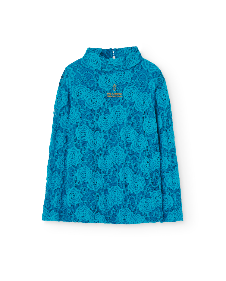 Blue Lace Scamper Lace T-Shirt COVER