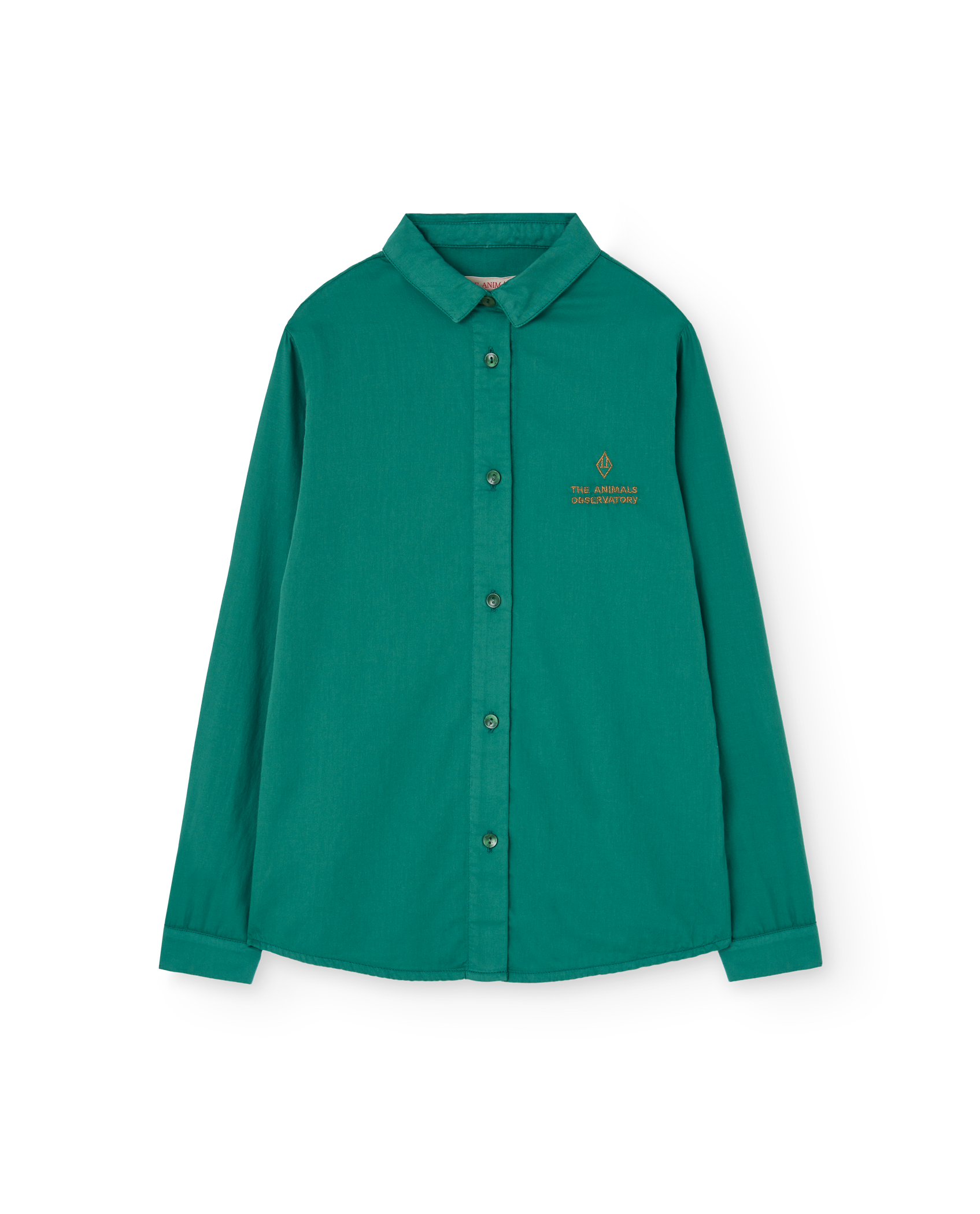 Green Embroidered Wolf Shirt PRODUCT FRONT