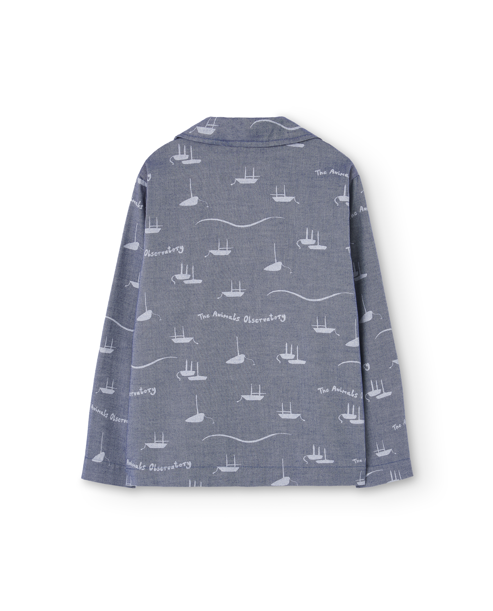 Navy Long Kangaroo Shirt PRODUCT BACK