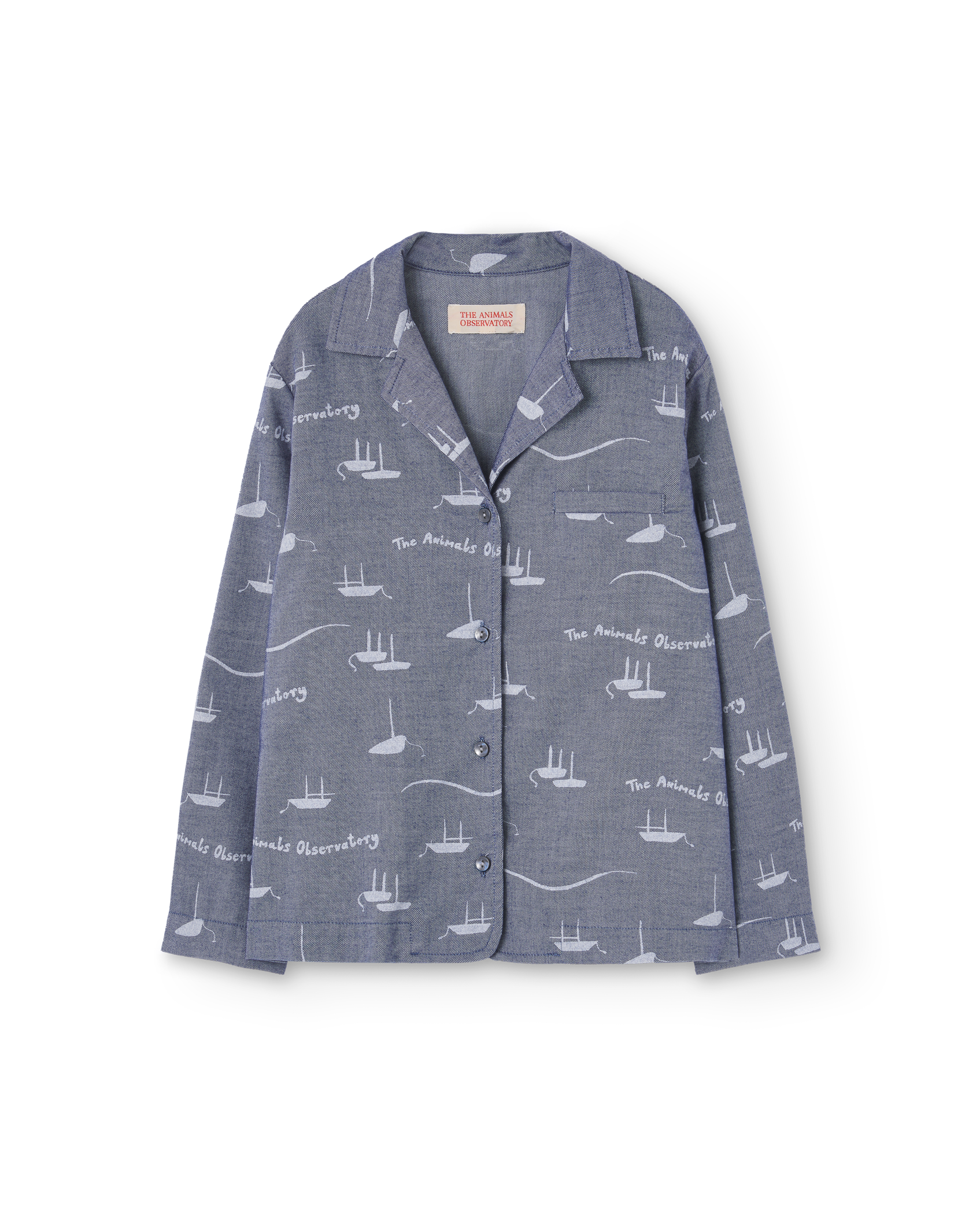 Navy Long Kangaroo Shirt PRODUCT FRONT