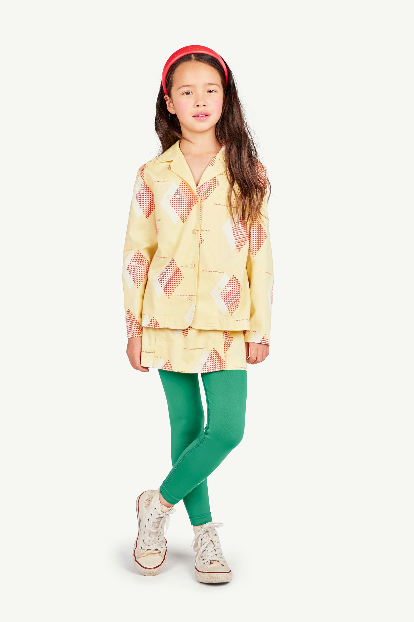 Cream Yellow Long Kangaroo Shirt MODEL FRONT