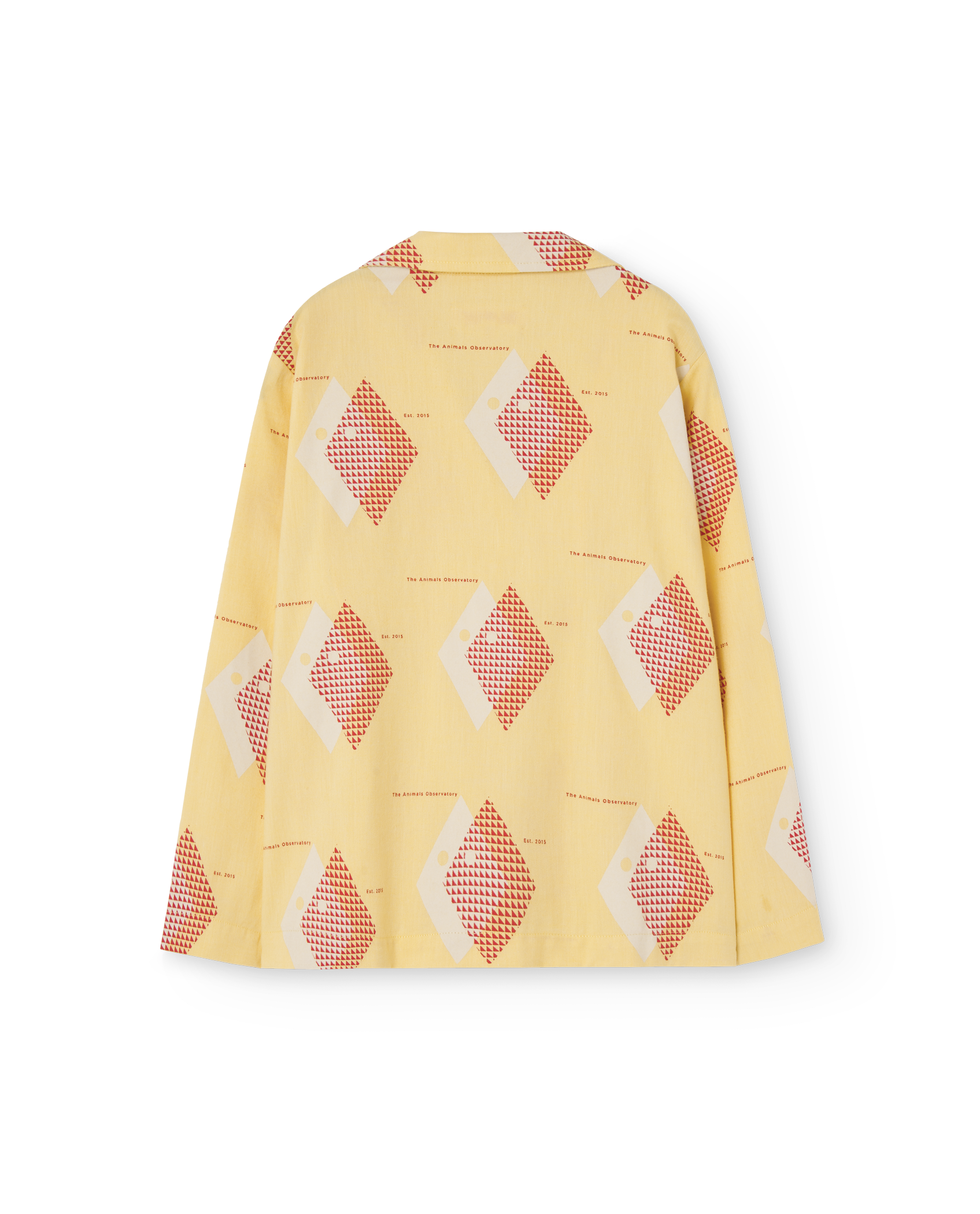 Cream Yellow Long Kangaroo Shirt PRODUCT BACK