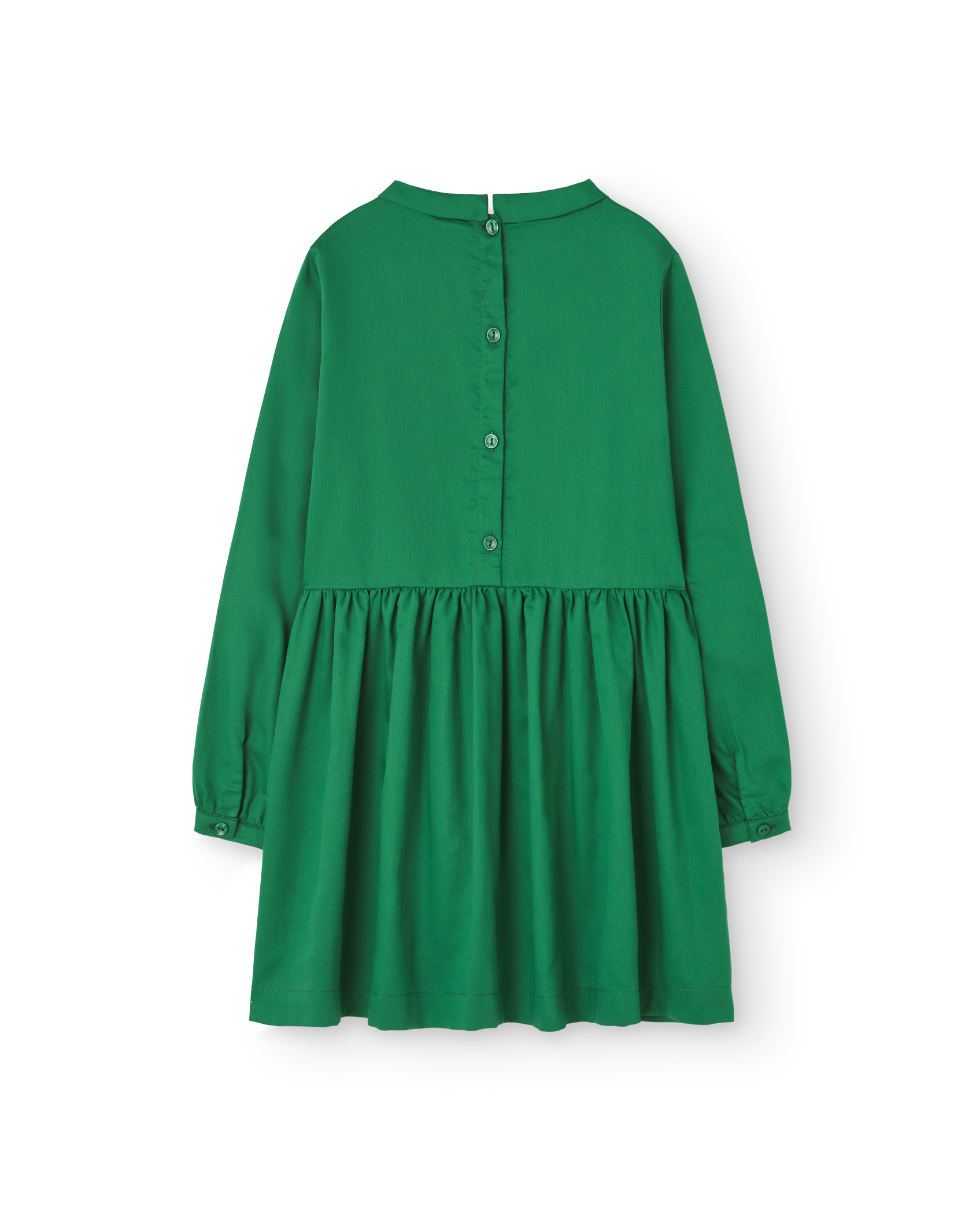 Green Pleat Tortoise Dress PRODUCT BACK