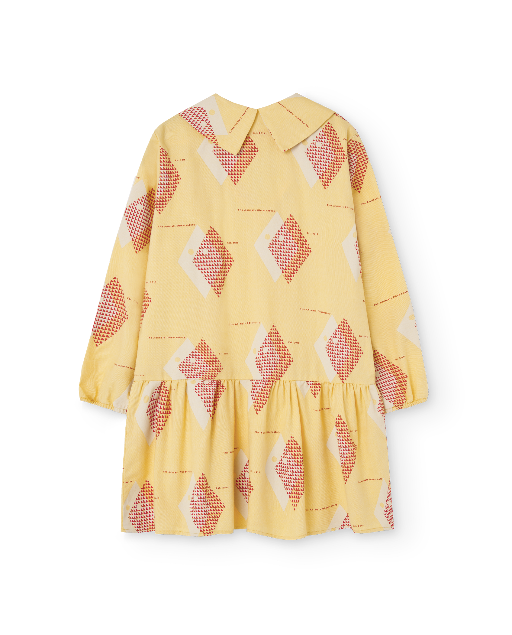 Cream Yellow Rhombus Albatrosss Dress PRODUCT BACK