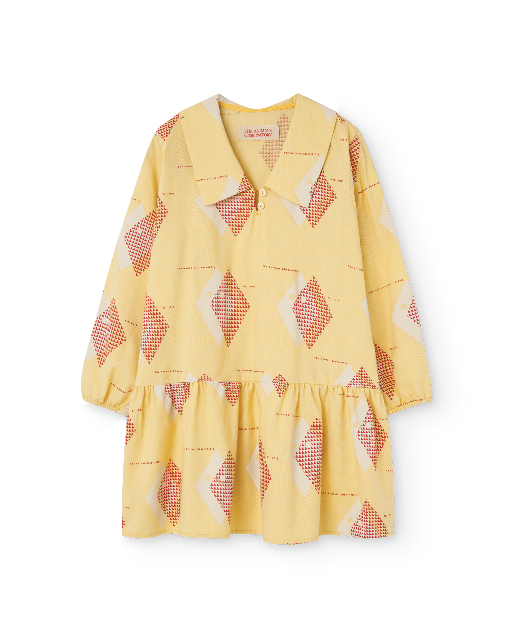 Cream Yellow Rhombus Albatrosss Dress PRODUCT FRONT