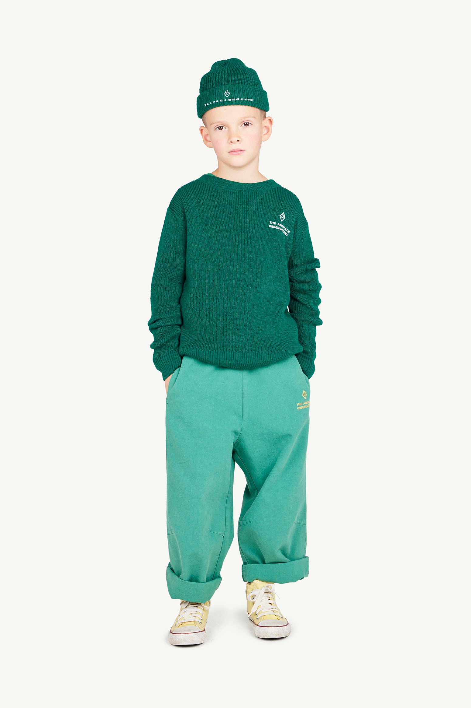 Green Symbol Elephant Pants MODEL FRONT