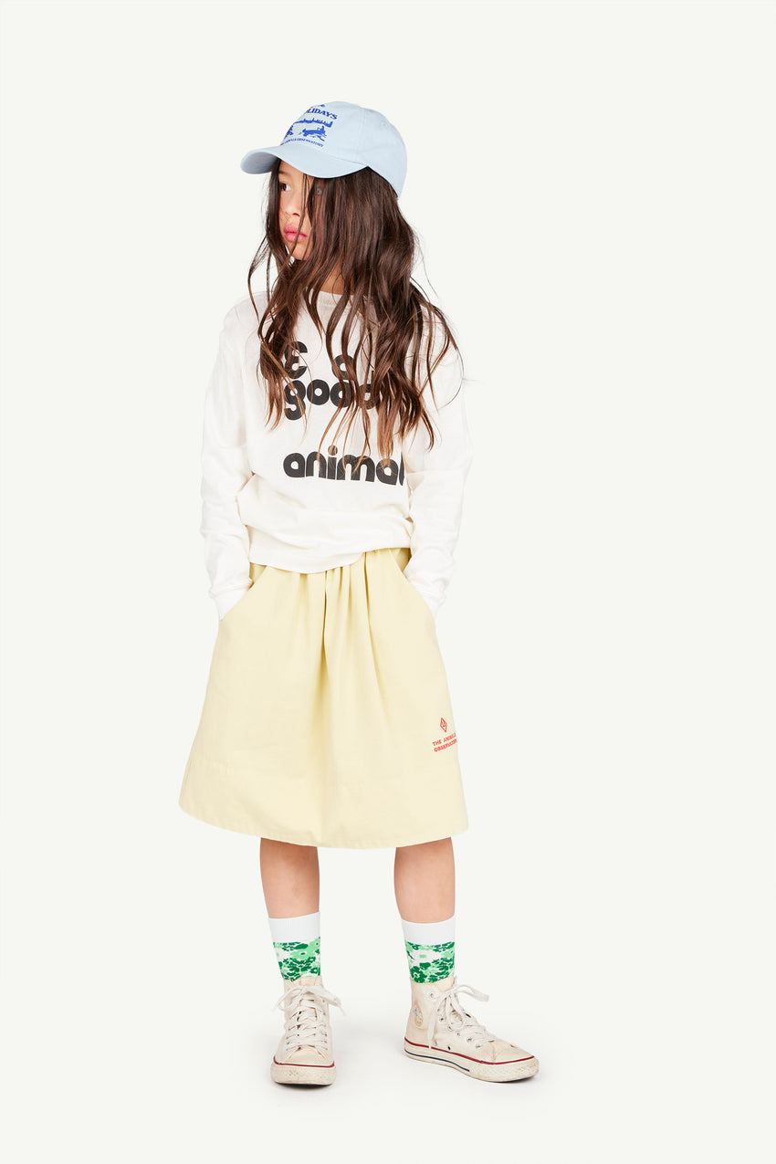 Cream Yellow Sow Skirt MODEL FRONT