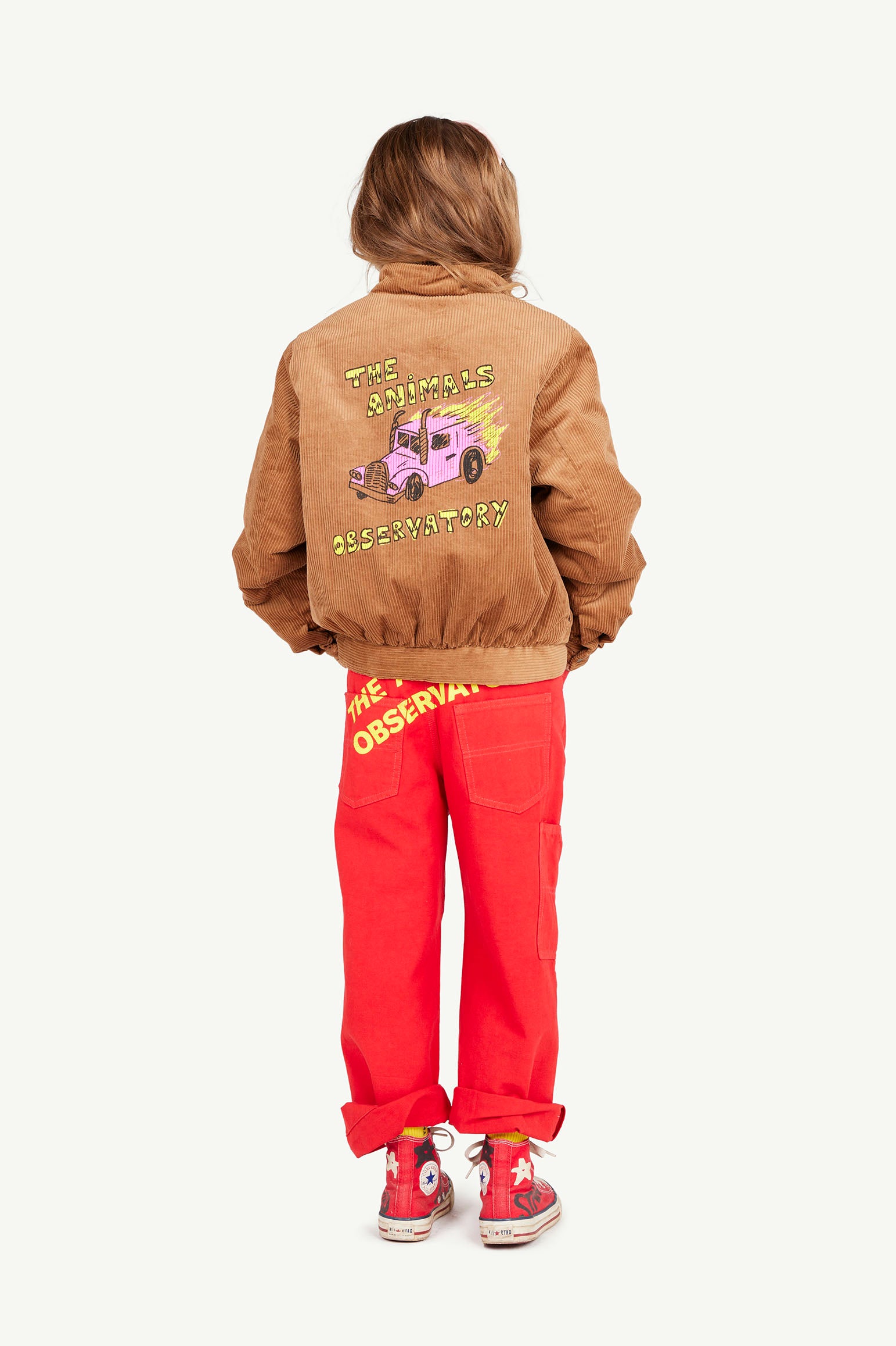 Brown Tiger Corduroy Jacket MODEL BACK