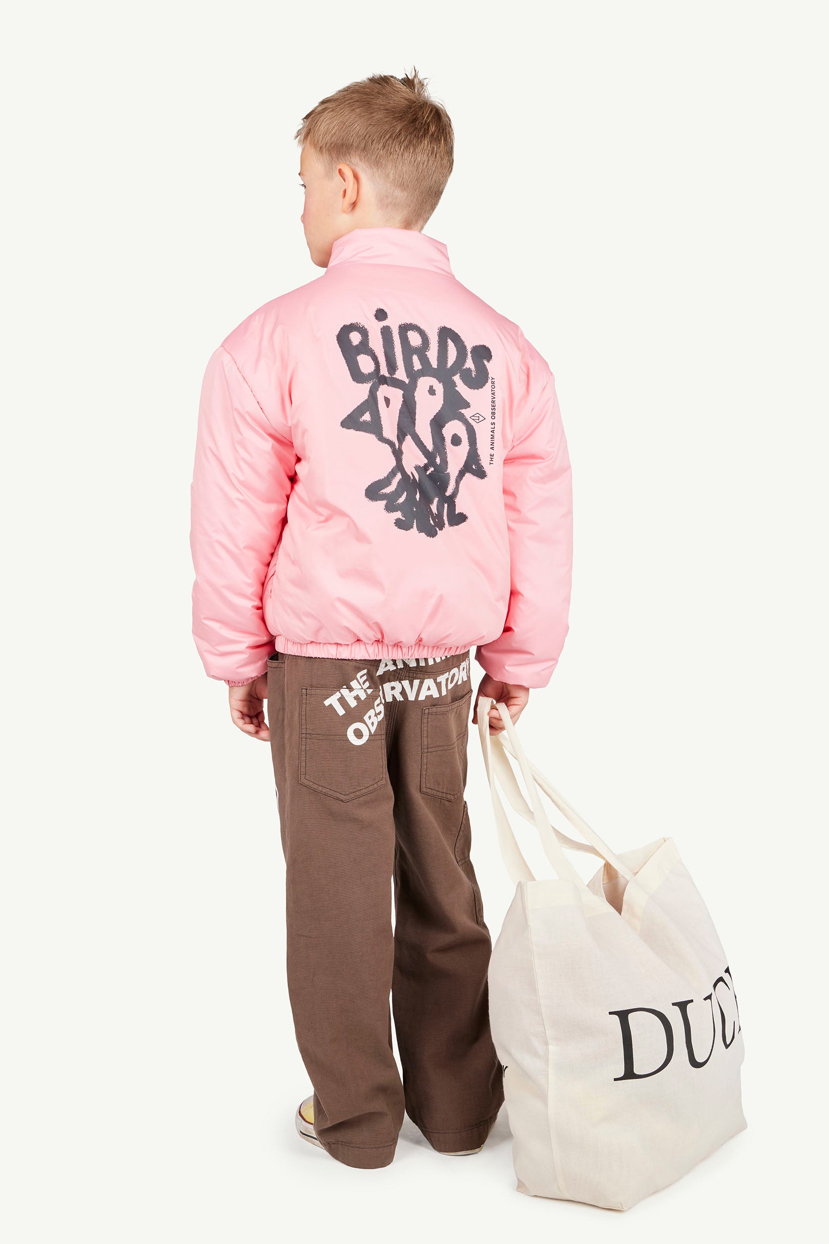 Pink Crocodile Padded Jacket MODEL BACK