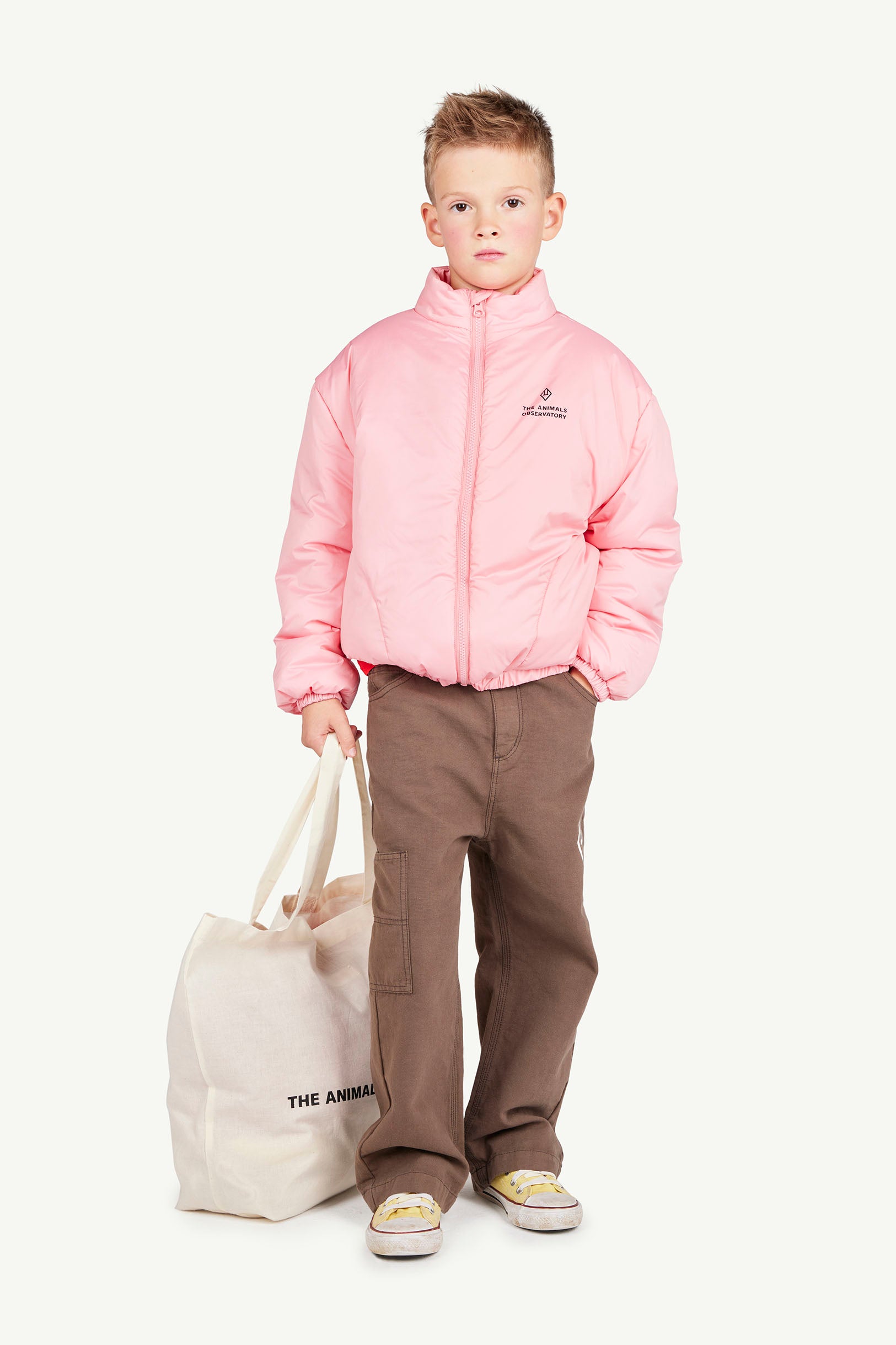 Pink Crocodile Padded Jacket MODEL FRONT