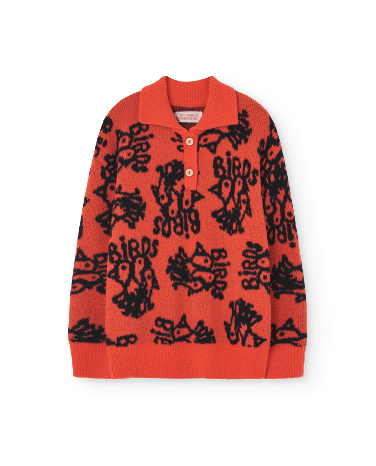 Orange Raven Polo Sweater COVER