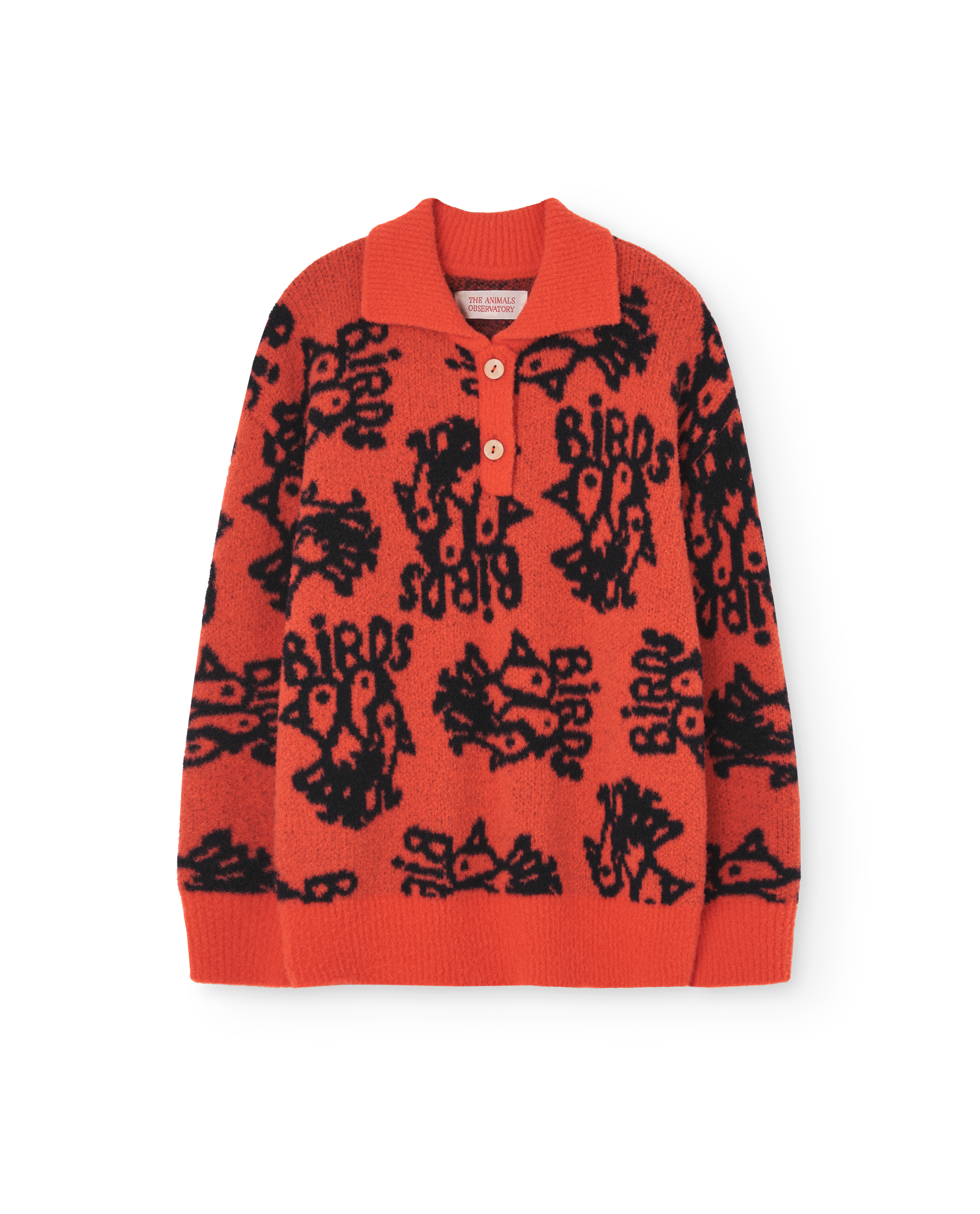 Orange Raven Polo Sweater PRODUCT FRONT