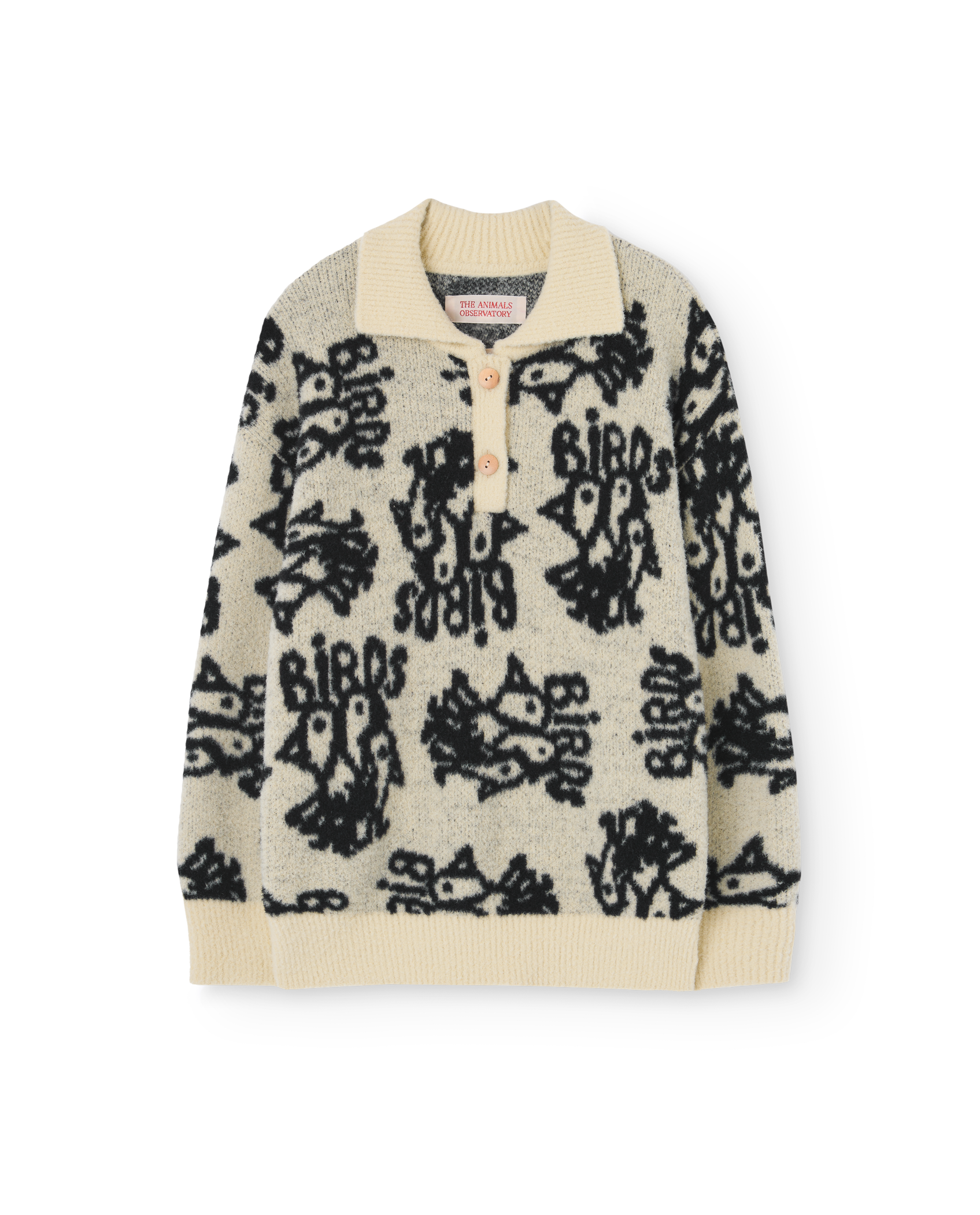 Cream Yellow Raven Polo Sweater PRODUCT FRONT