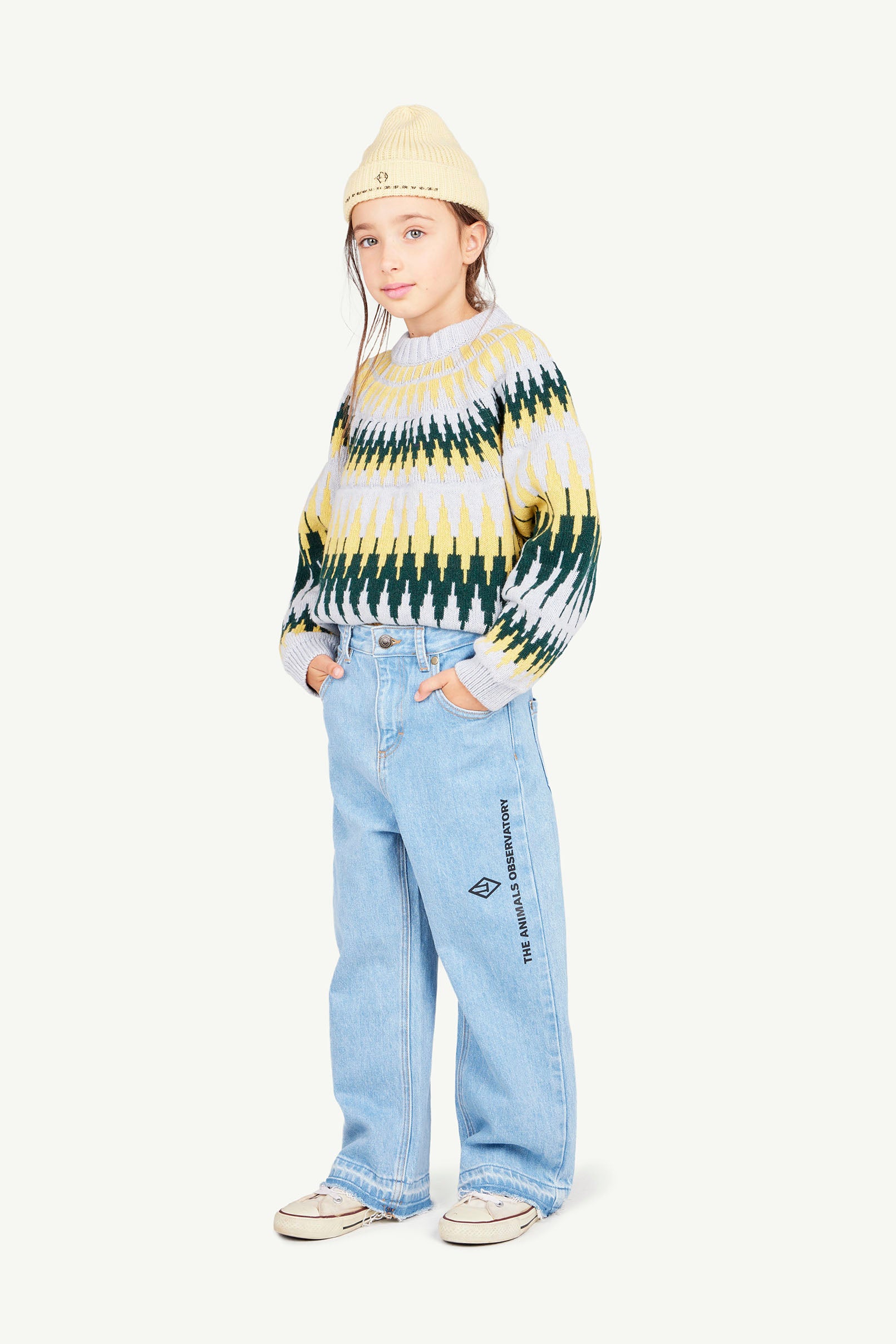 Celeste Zig Zag Bull Sweater MODEL FRONT