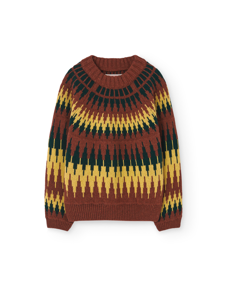 Brown Zig Zag Bull Sweater COVER